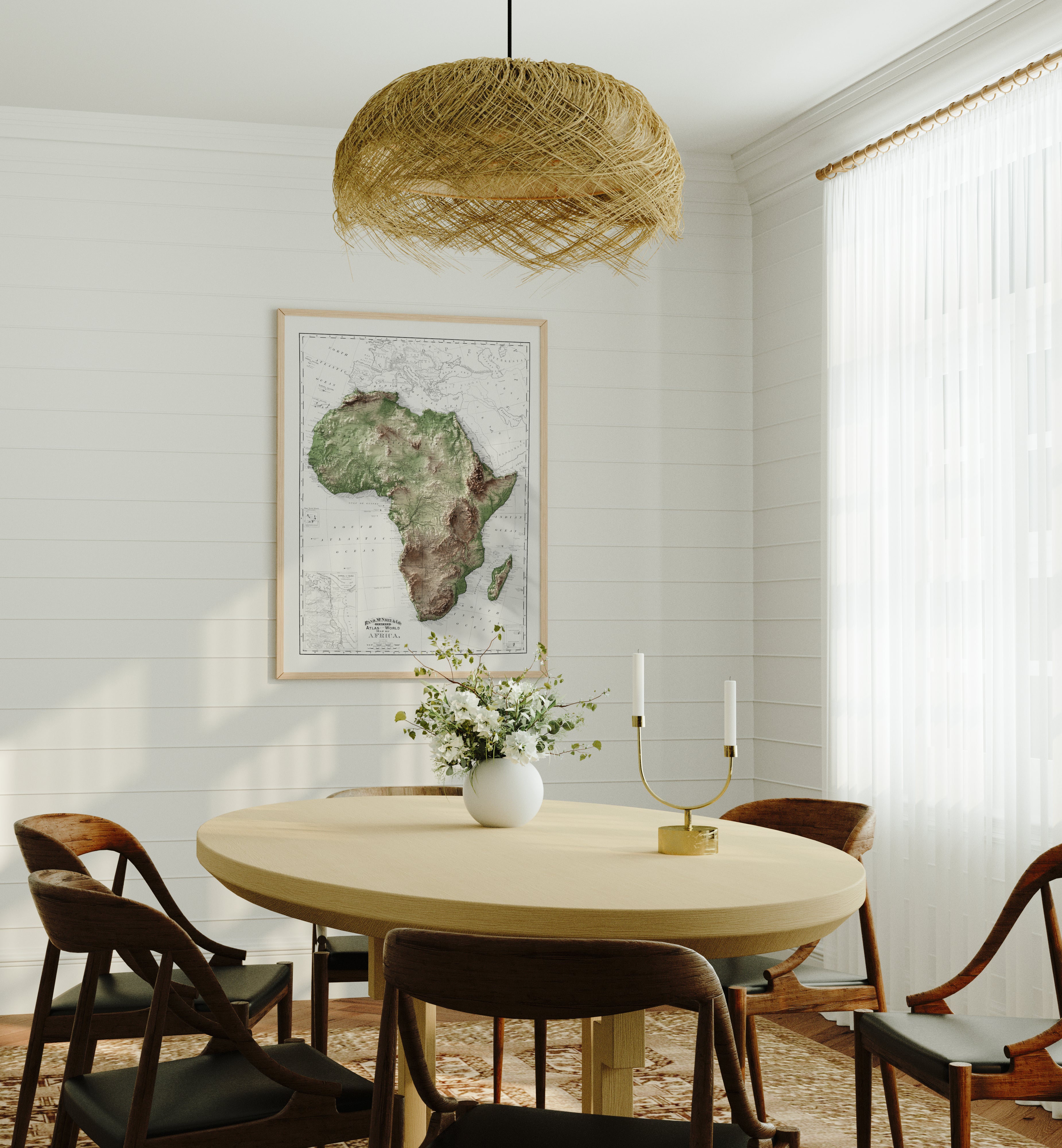 Africa Vintage Map Print – 1895 Relief Edition