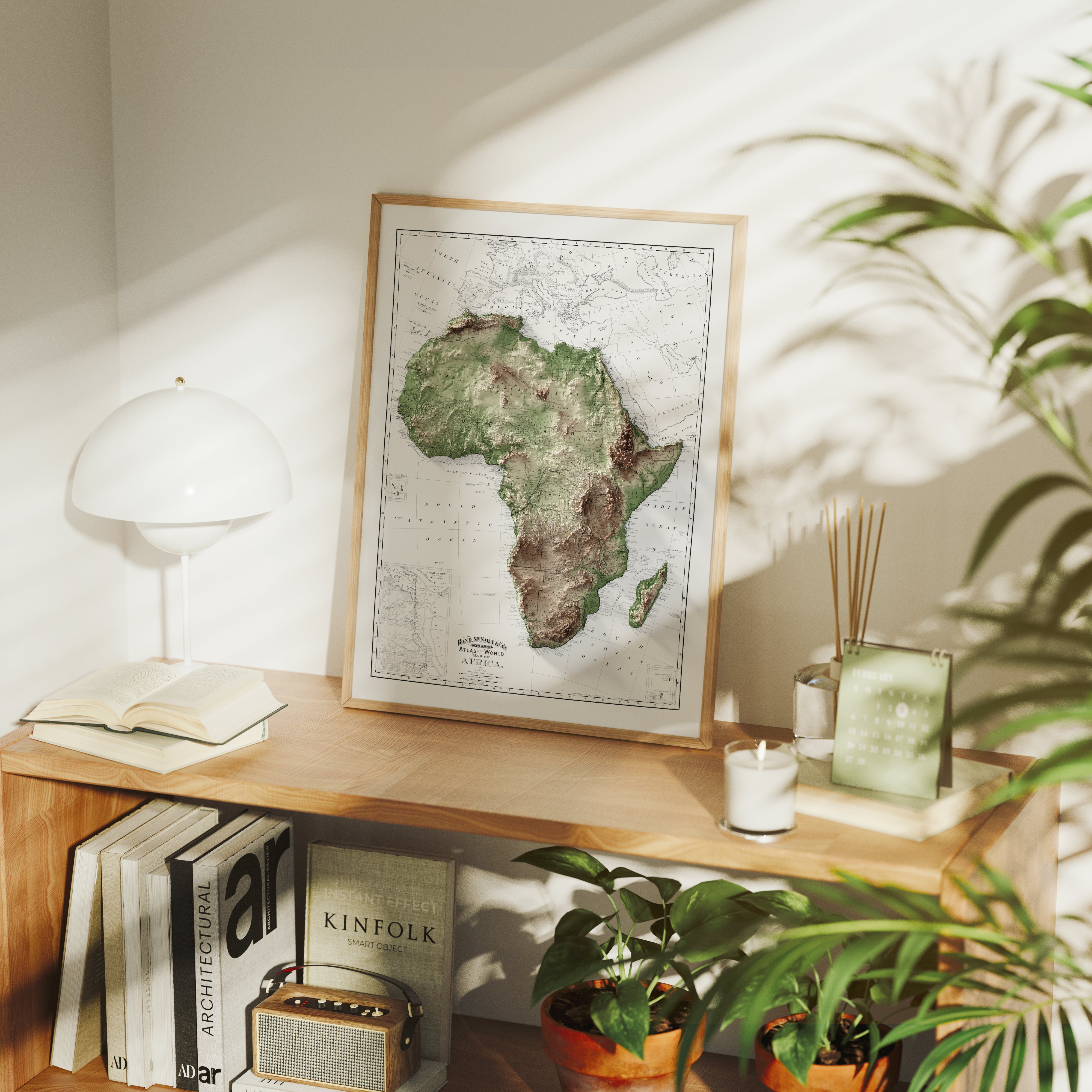 Africa Vintage Map Print – 1895 Relief Edition