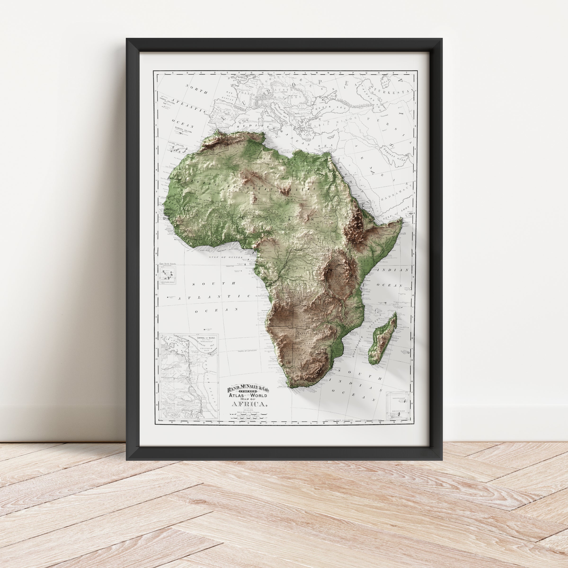 Africa Vintage Map Print – 1895 Relief Edition