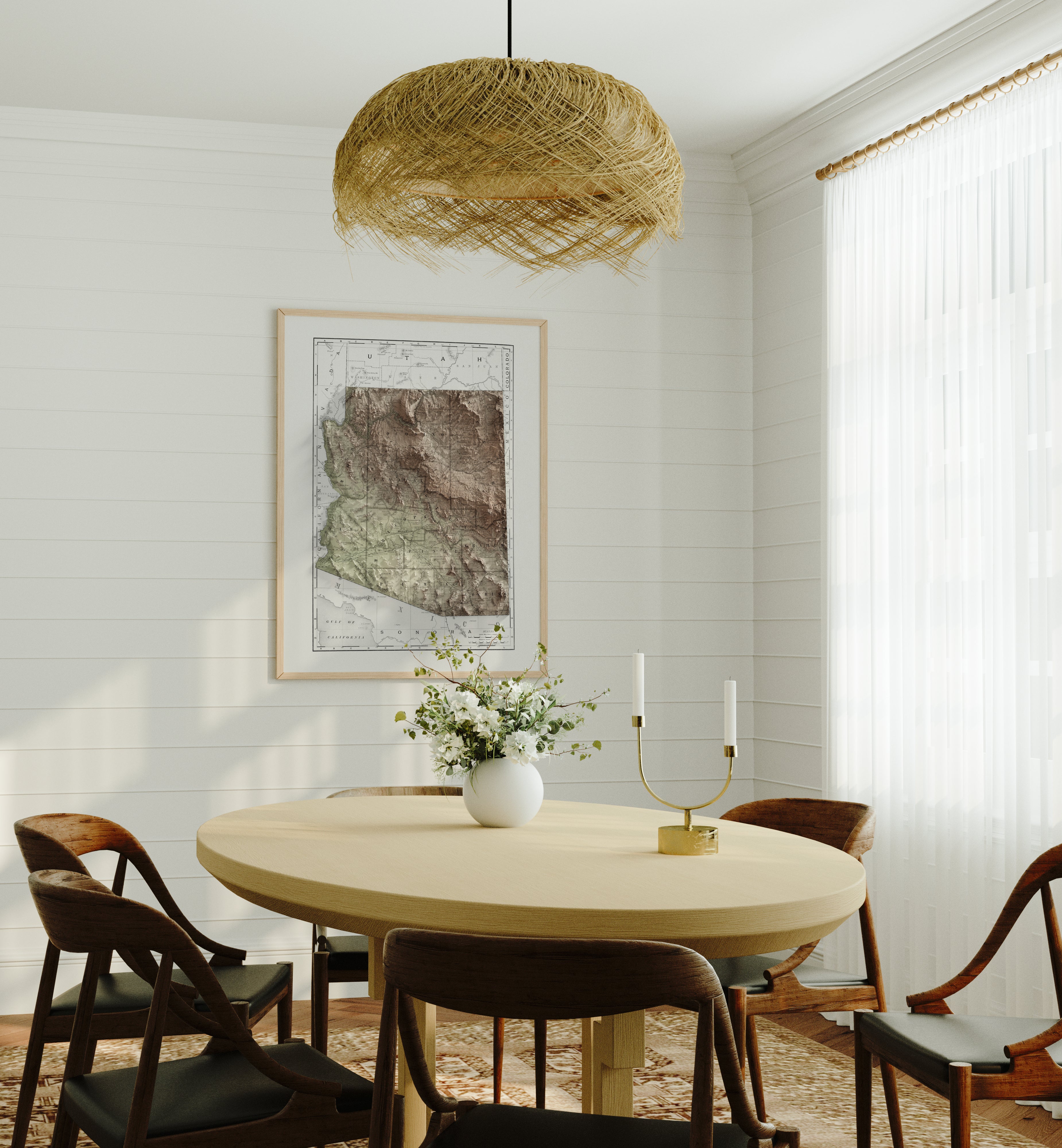 Arizona Vintage Map Print – 1893 Relief Edition