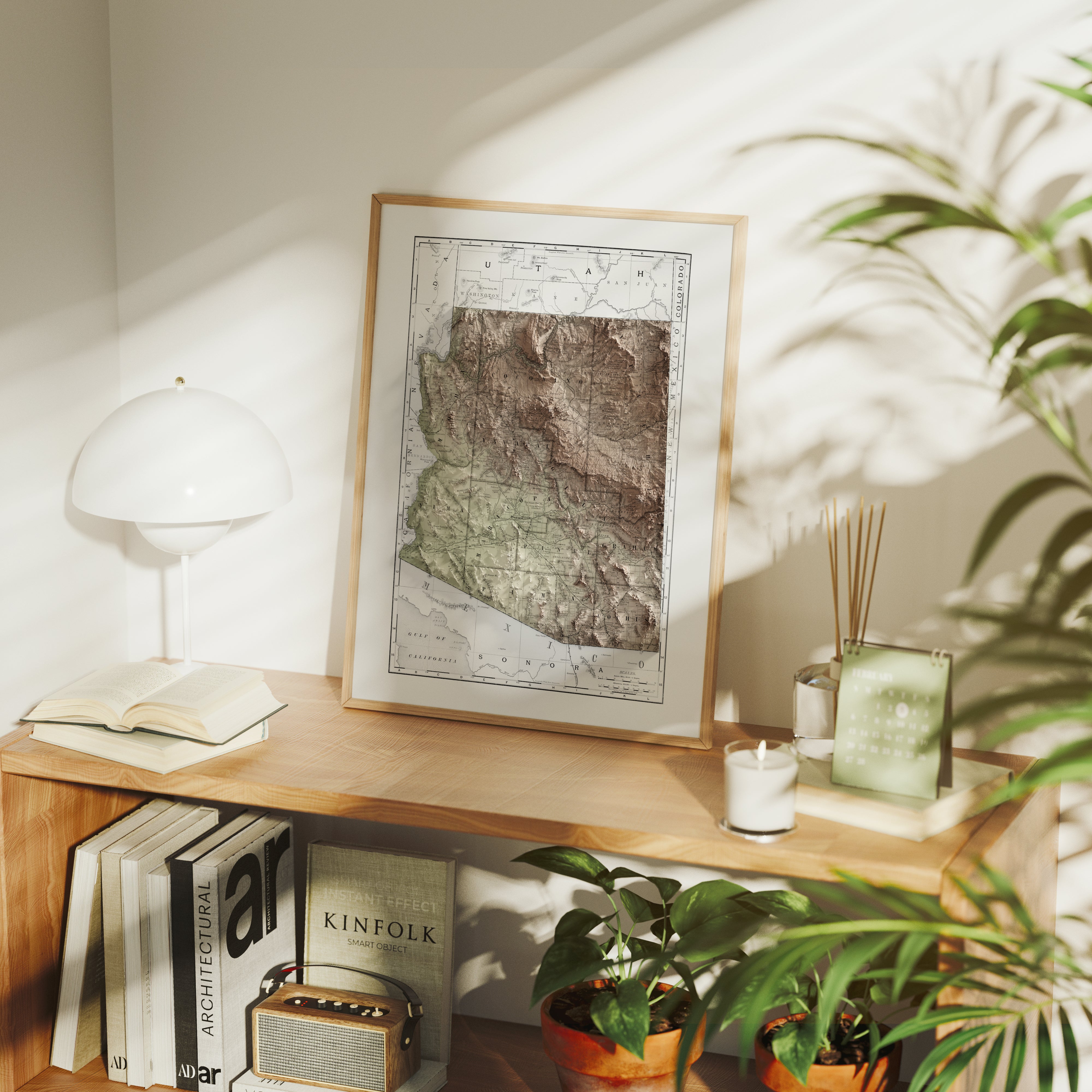 Arizona Vintage Map Print – 1893 Relief Edition