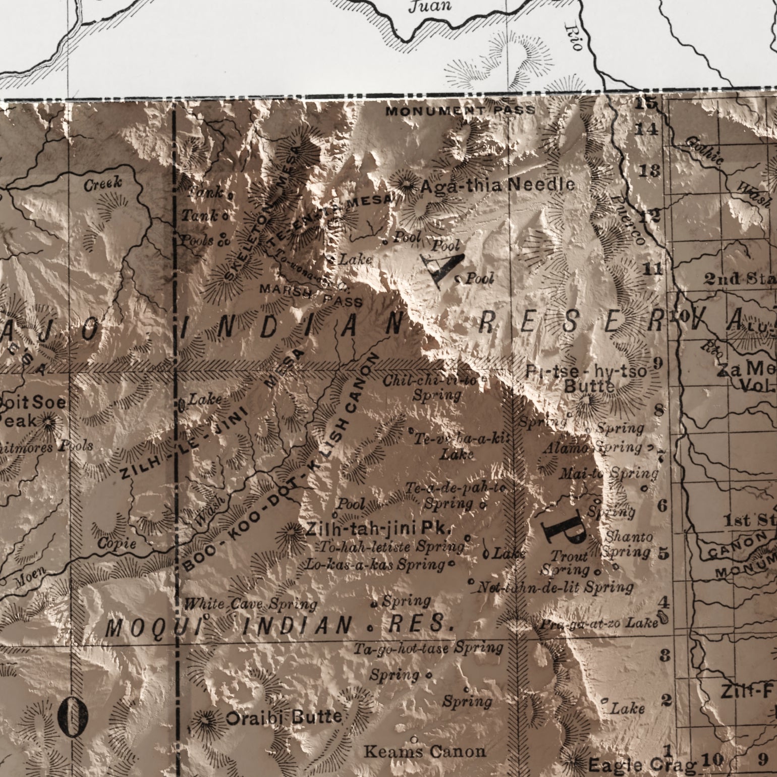 Arizona Vintage Map Print – 1893 Relief Edition