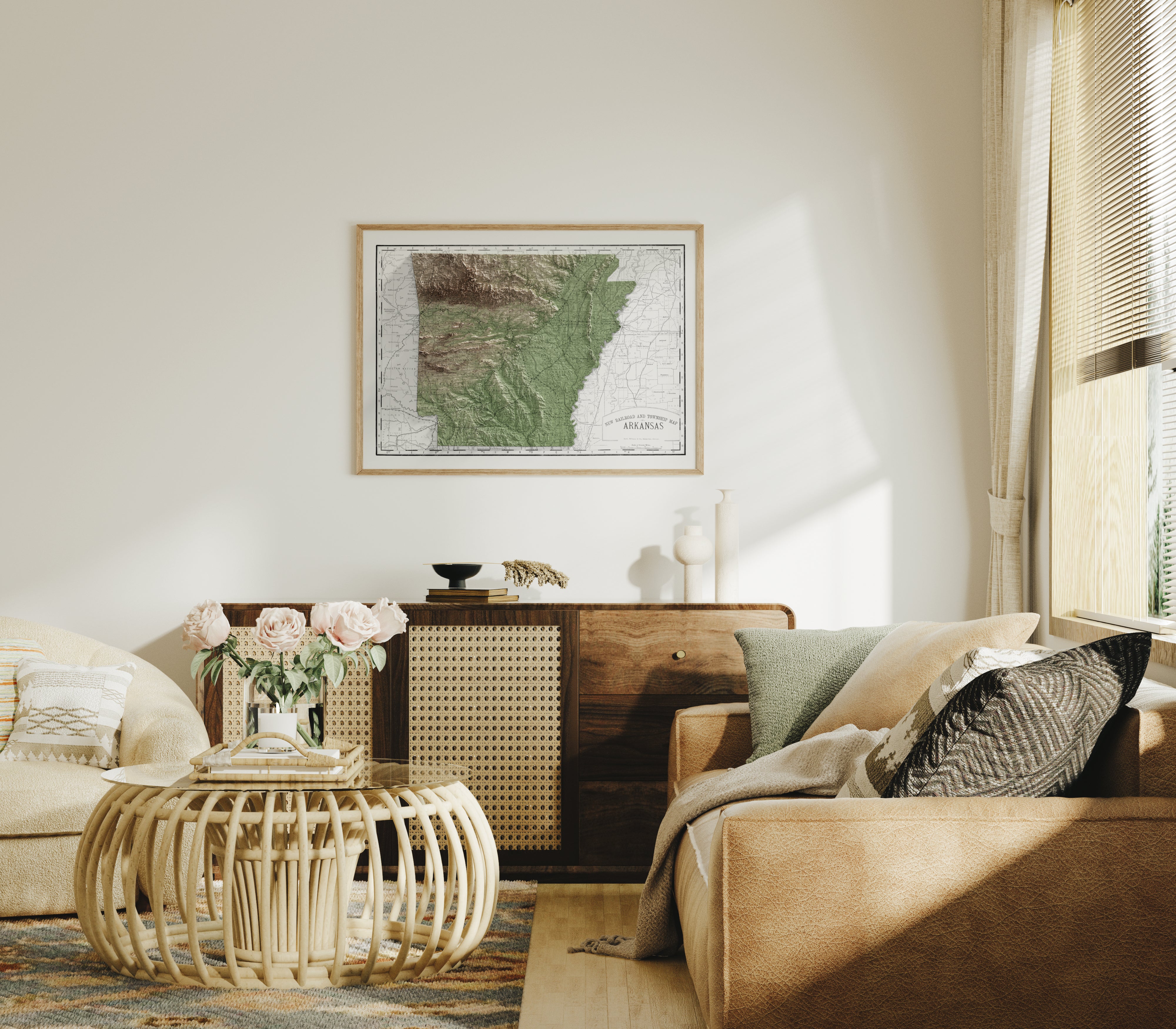 Arkansas Map Print – 1889 Vintage Edition