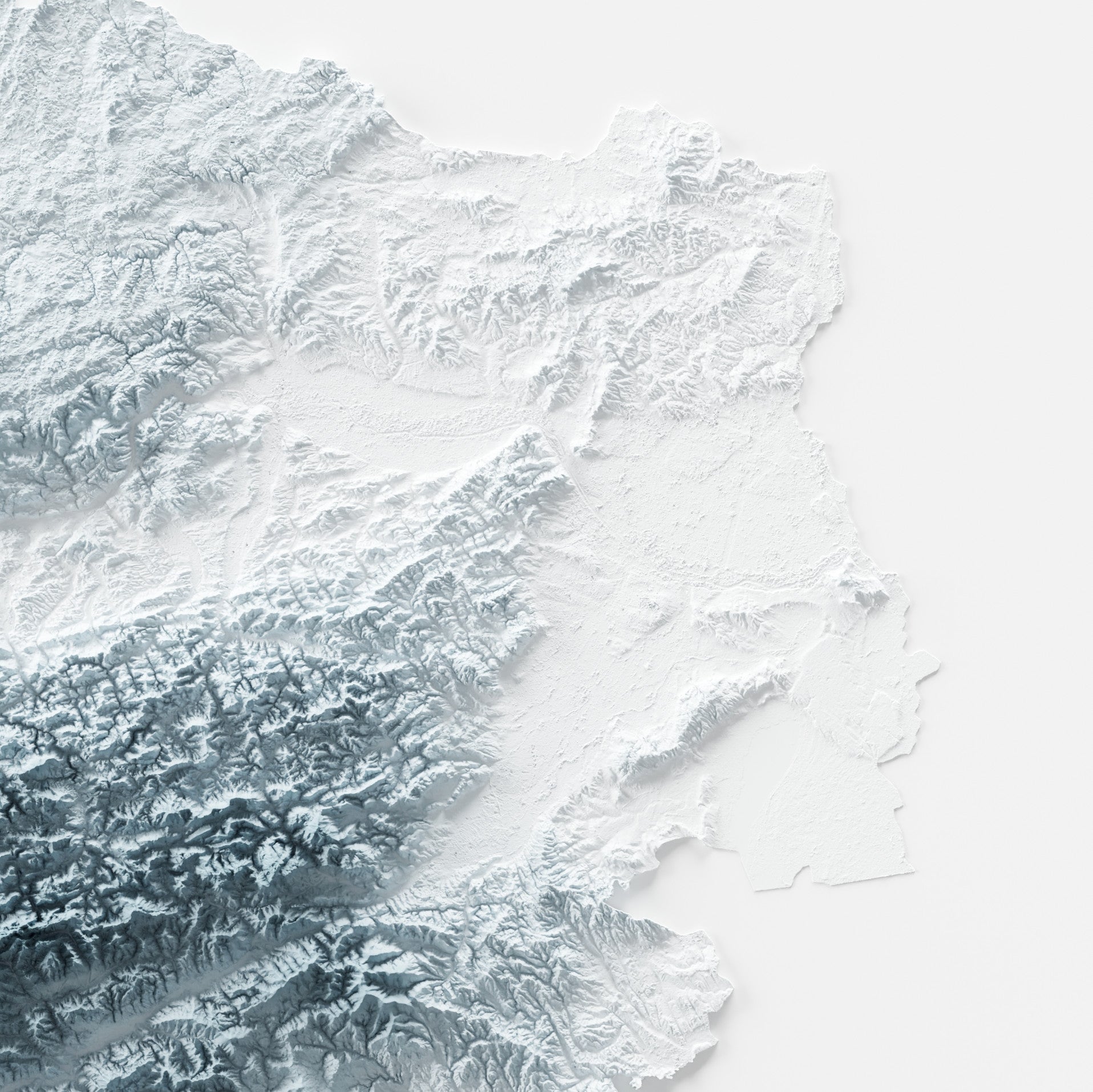 Close-up of minimalist topographic map poster of Austria