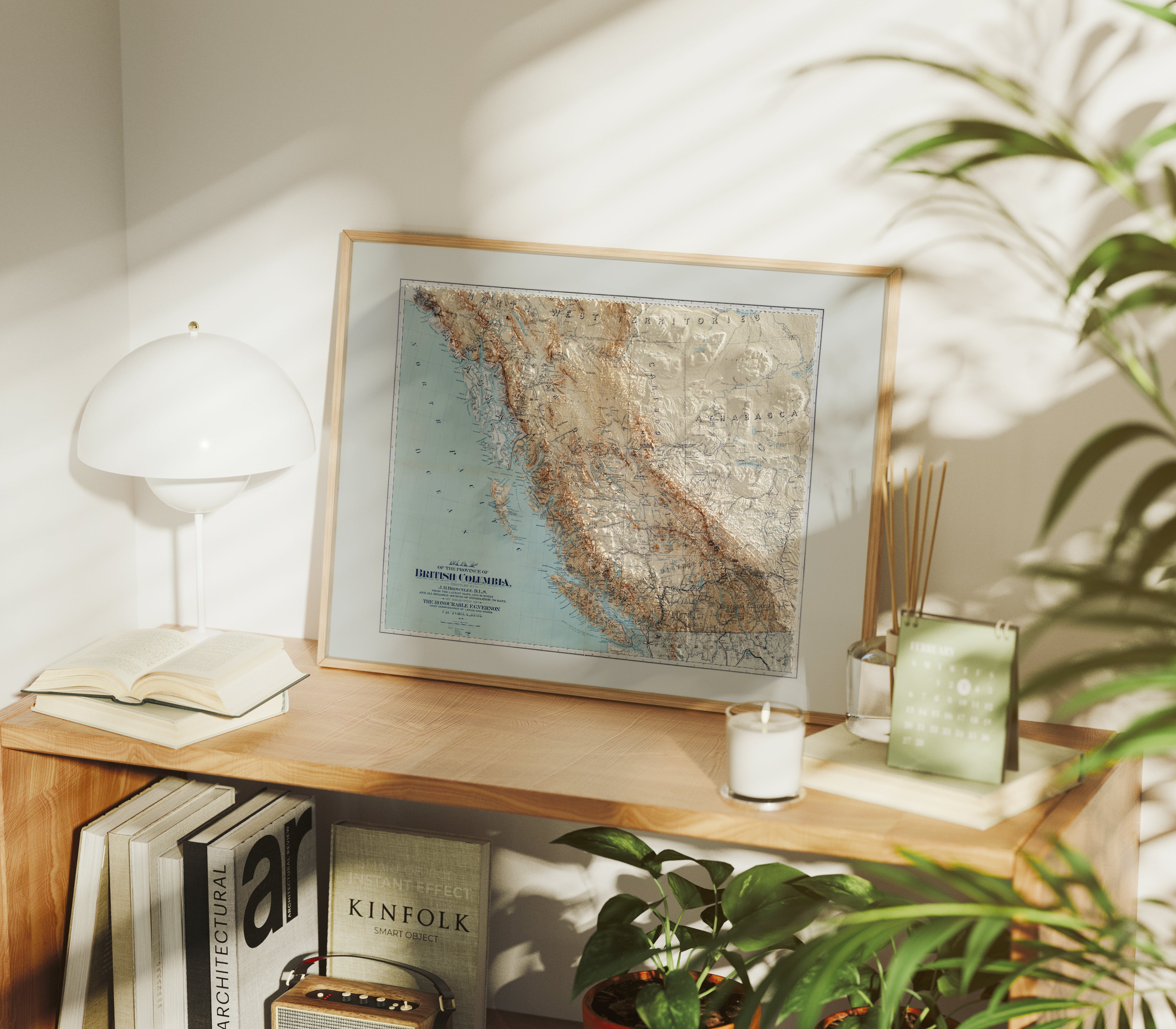 British Columbia Vintage Map Print – 1897 Relief Edition