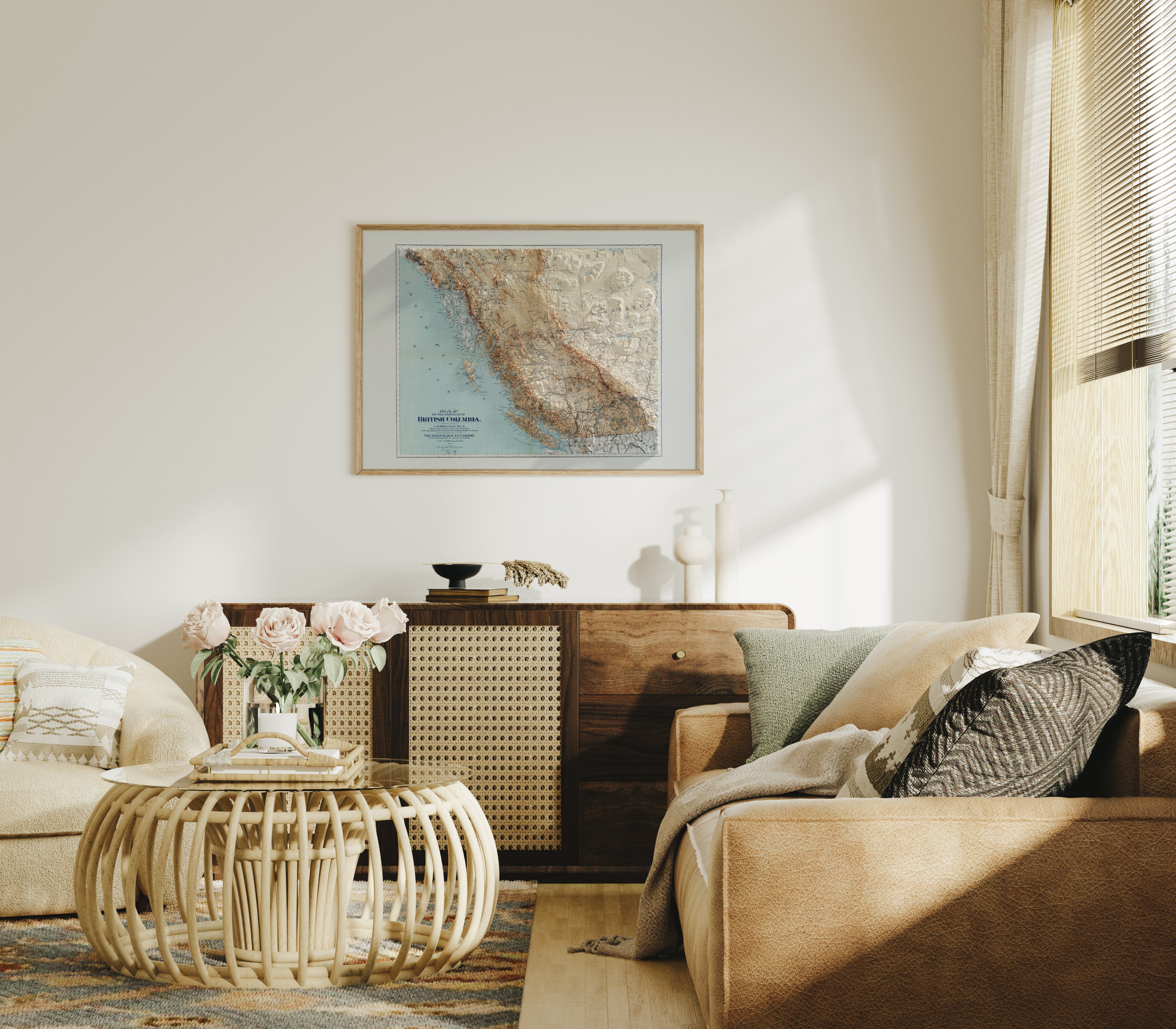 British Columbia Vintage Map Print – 1897 Relief Edition