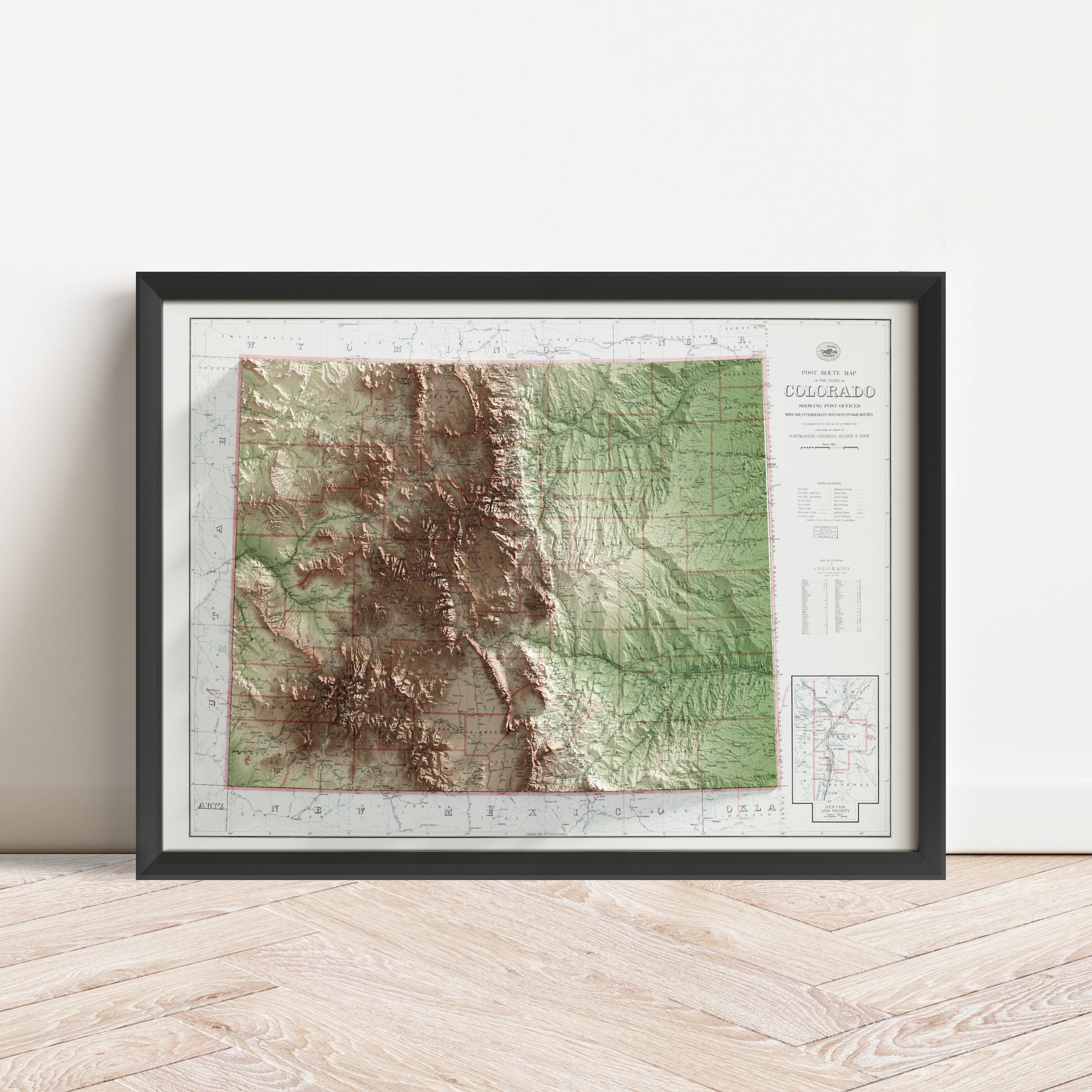 Colorado Vintage Map Print – 1942 Relief Edition
