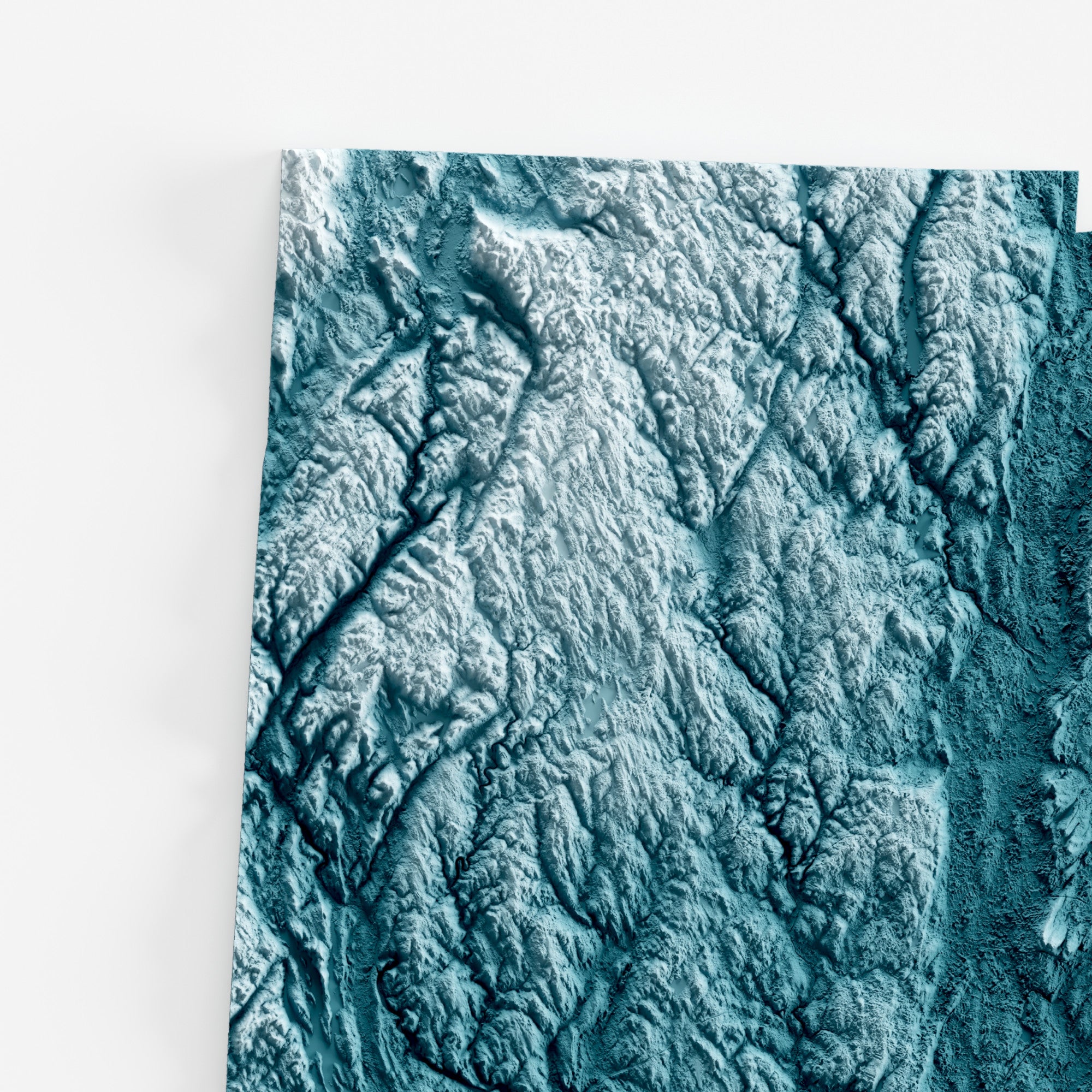 Close-up of minimalist topographic map poster of the US State of Connecticut