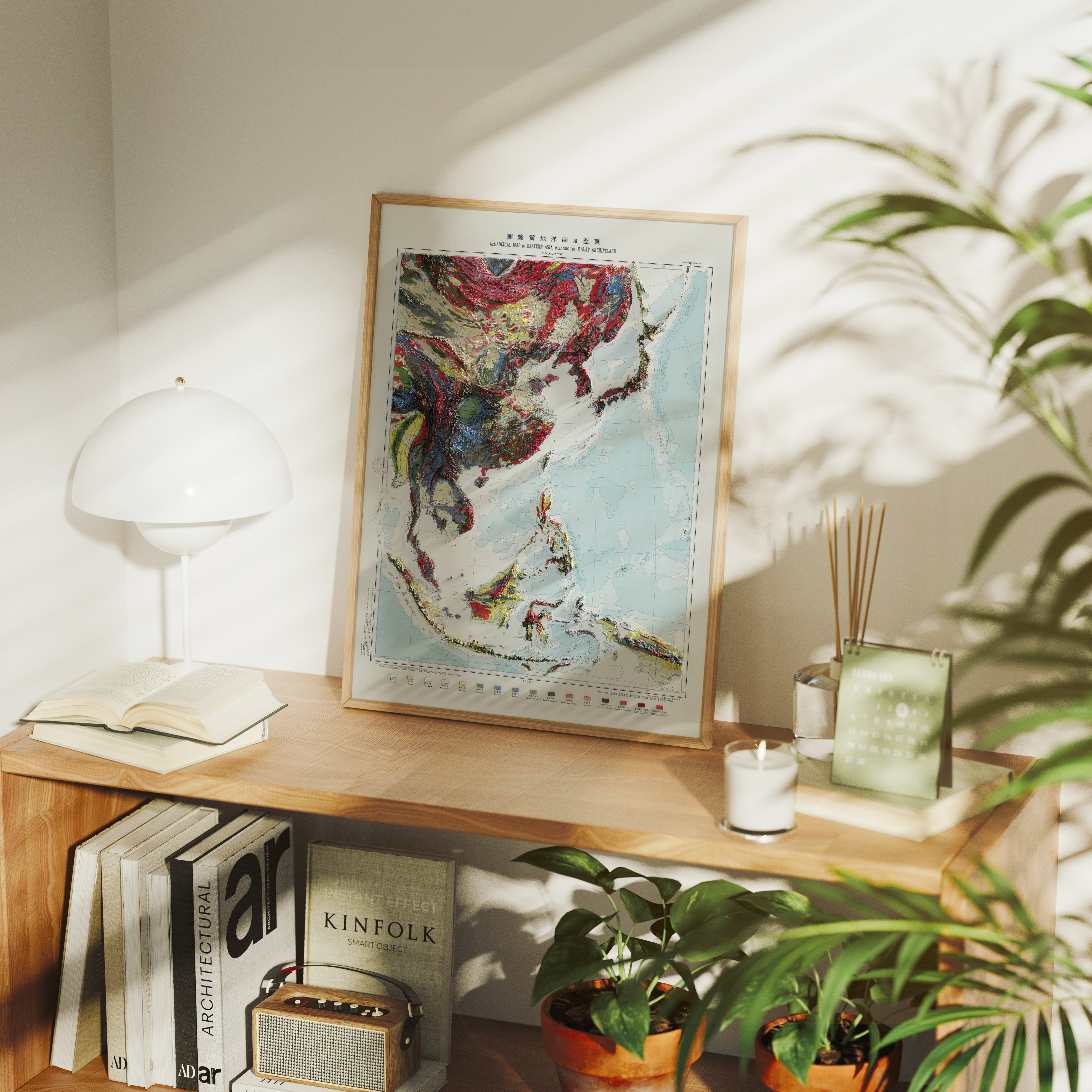 Eastern Asia Geological Map Print – 1932 Vintage Edition