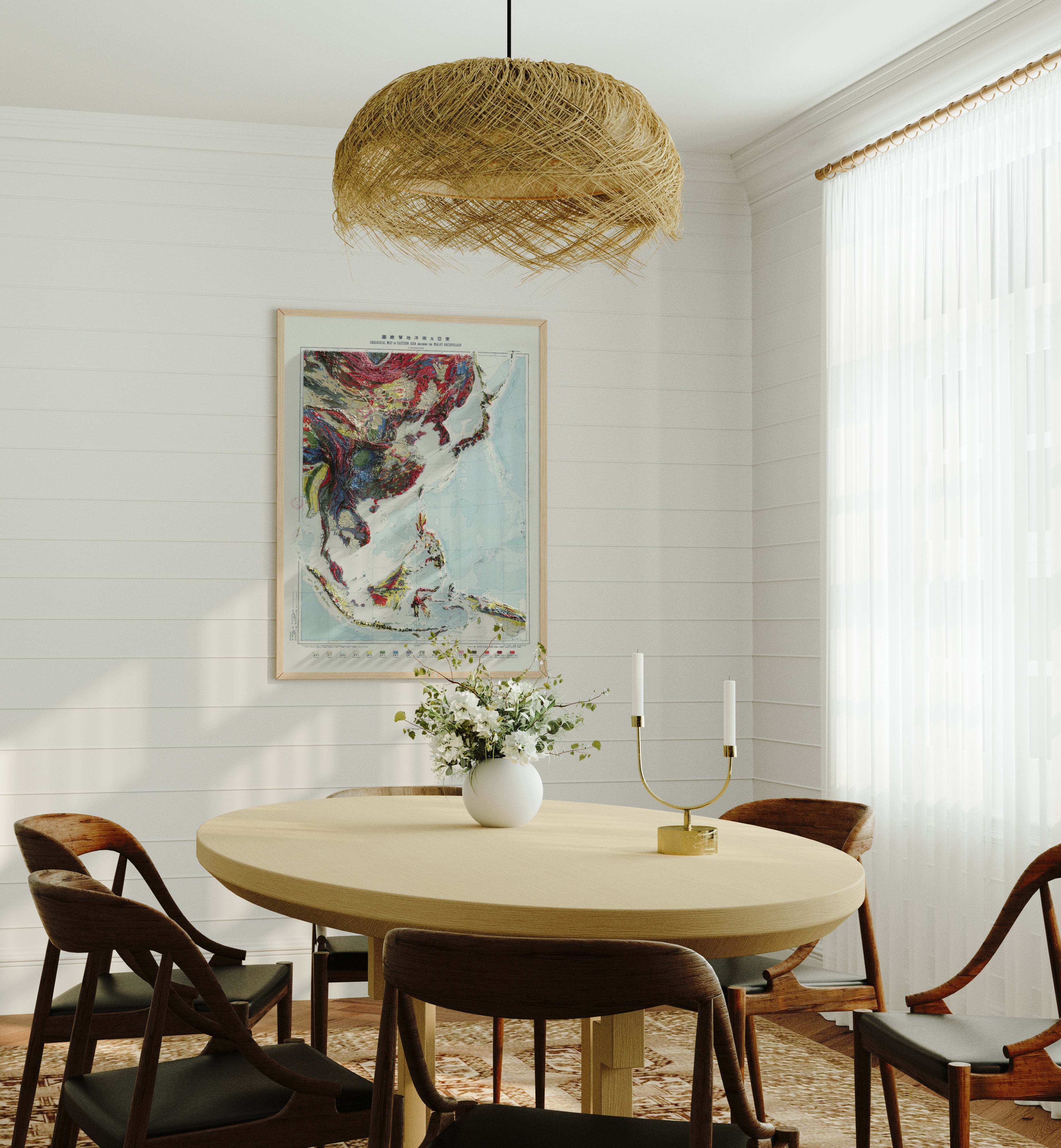 Eastern Asia Geological Map Print – 1932 Vintage Edition