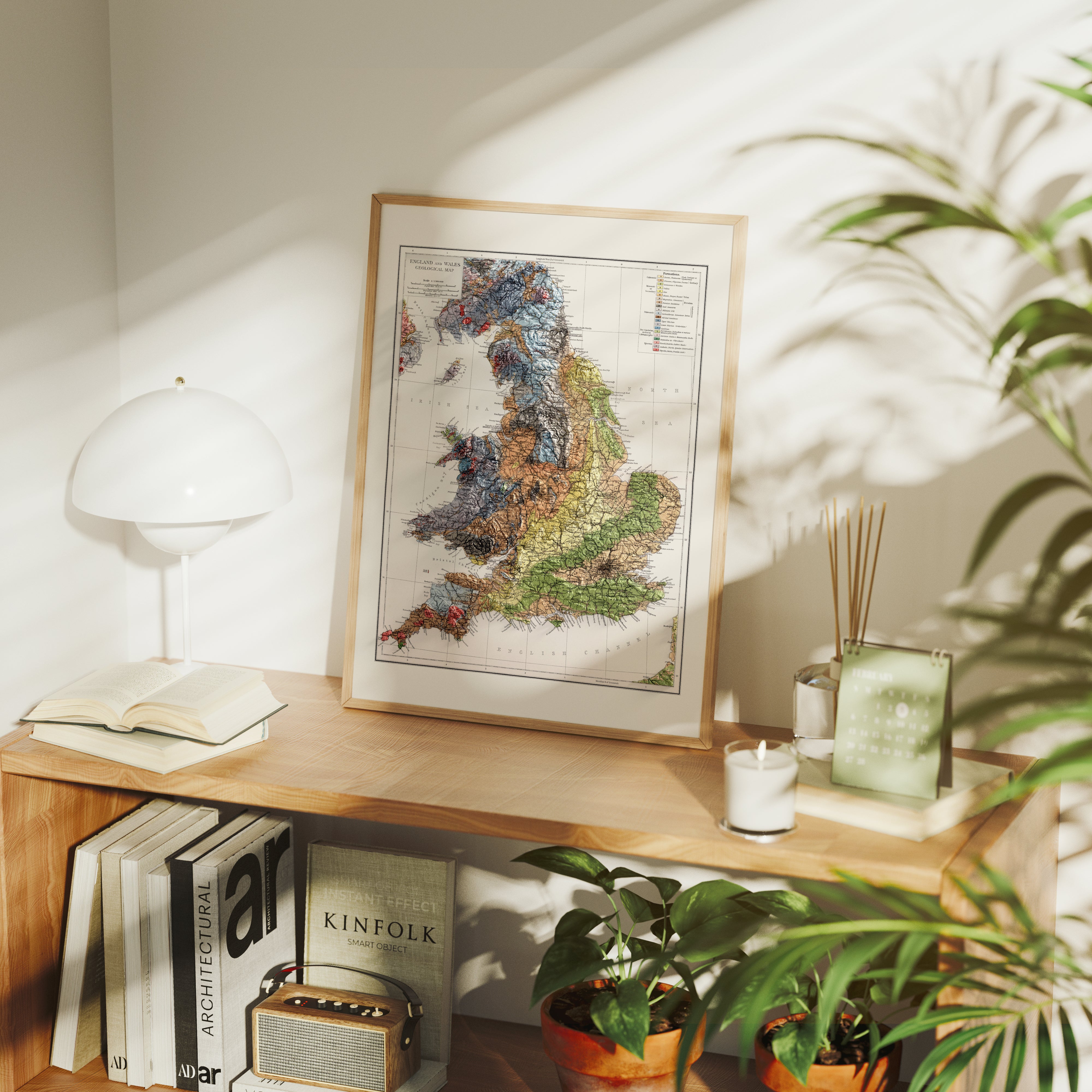 England & Wales Geological Map Print – 1900 Vintage Edition