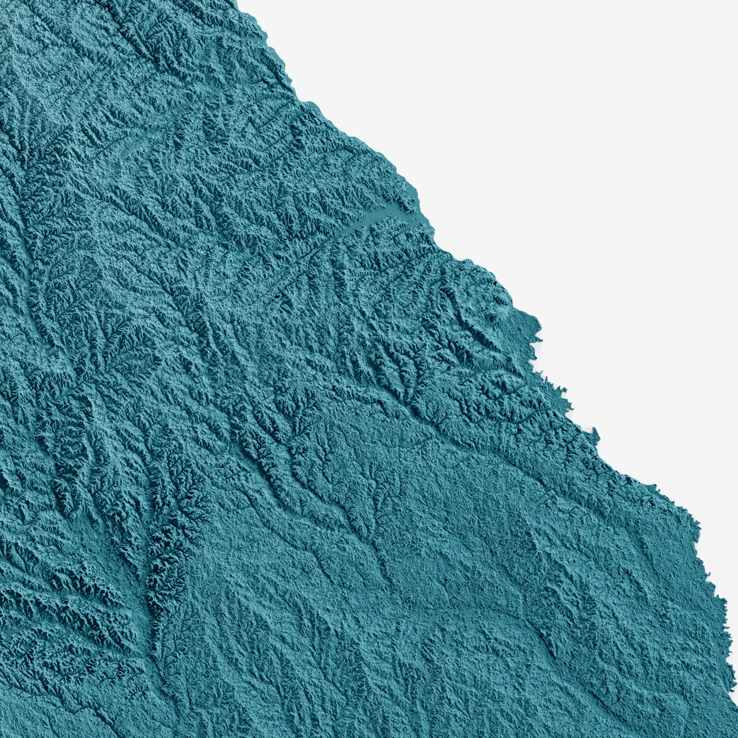 Close-up of minimalist topographic map poster of the US State of Georgia