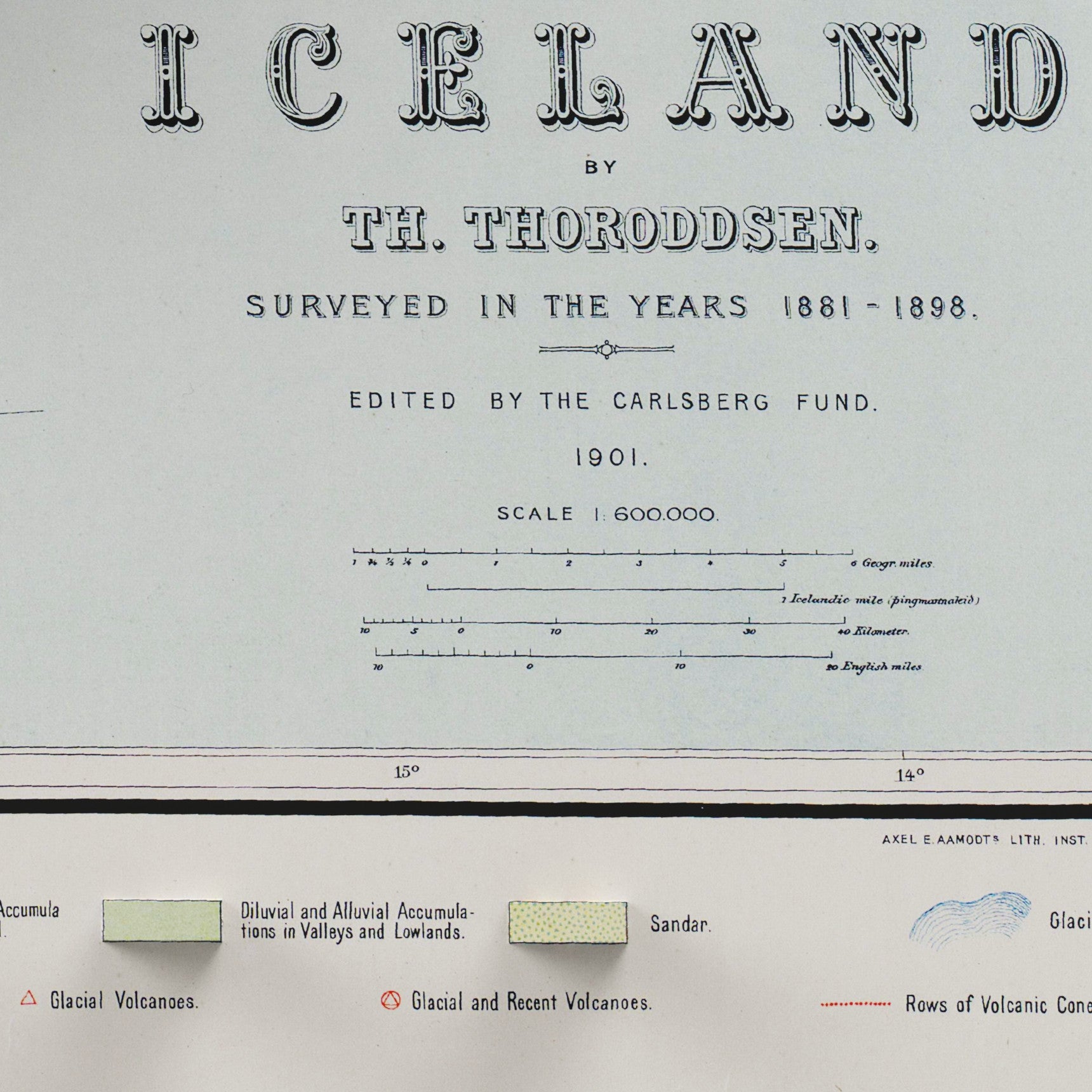 Iceland Geological Map Print – 1901 Vintage Edition