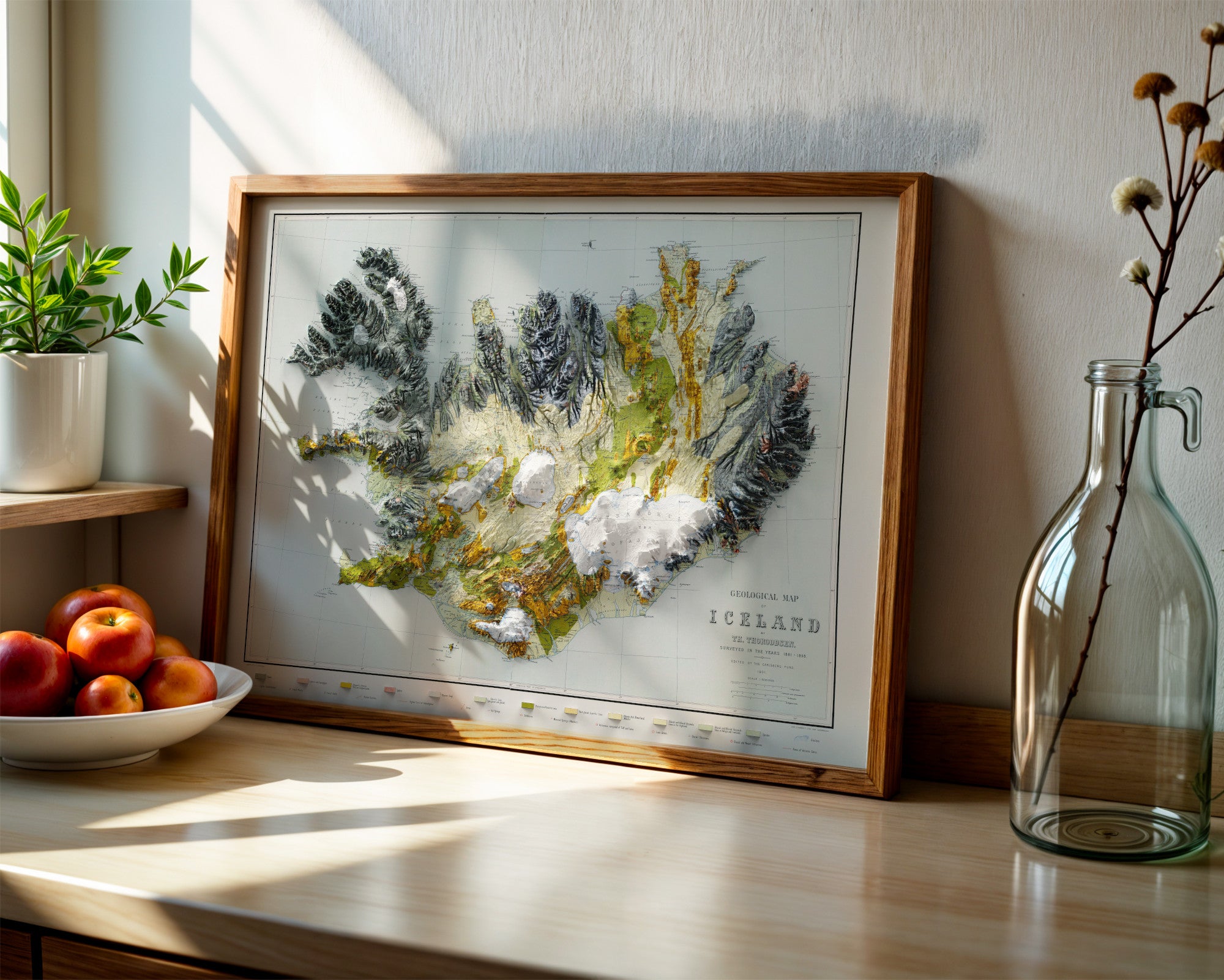 Iceland Geological Map Print – 1901 Vintage Edition