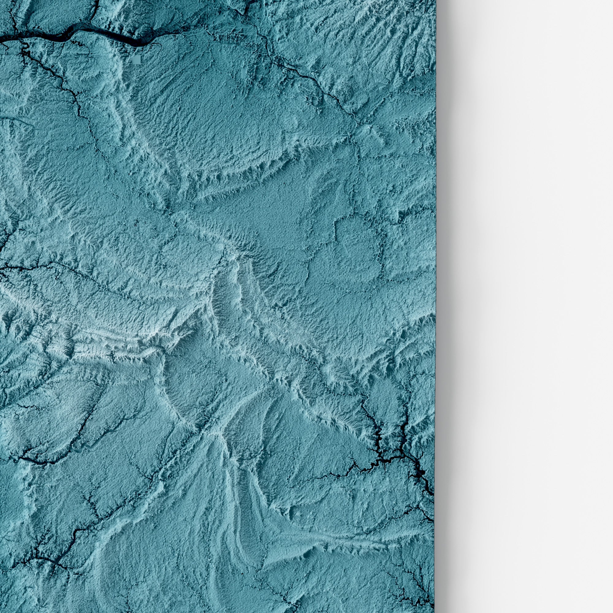 Close-up of minimalist topographic map poster of the US State of Illinois