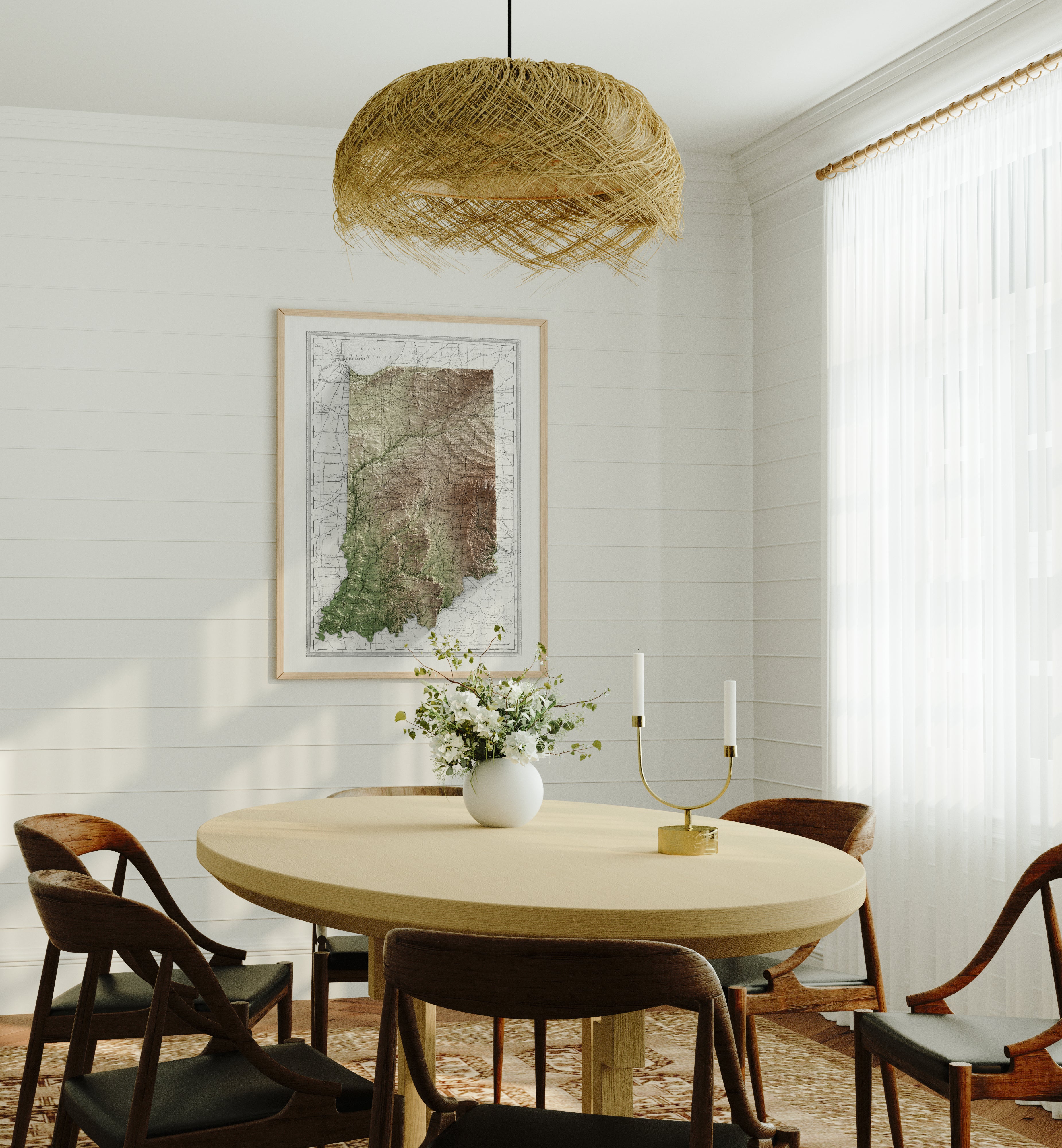 Indiana Map Print – 1889 Vintage Edition