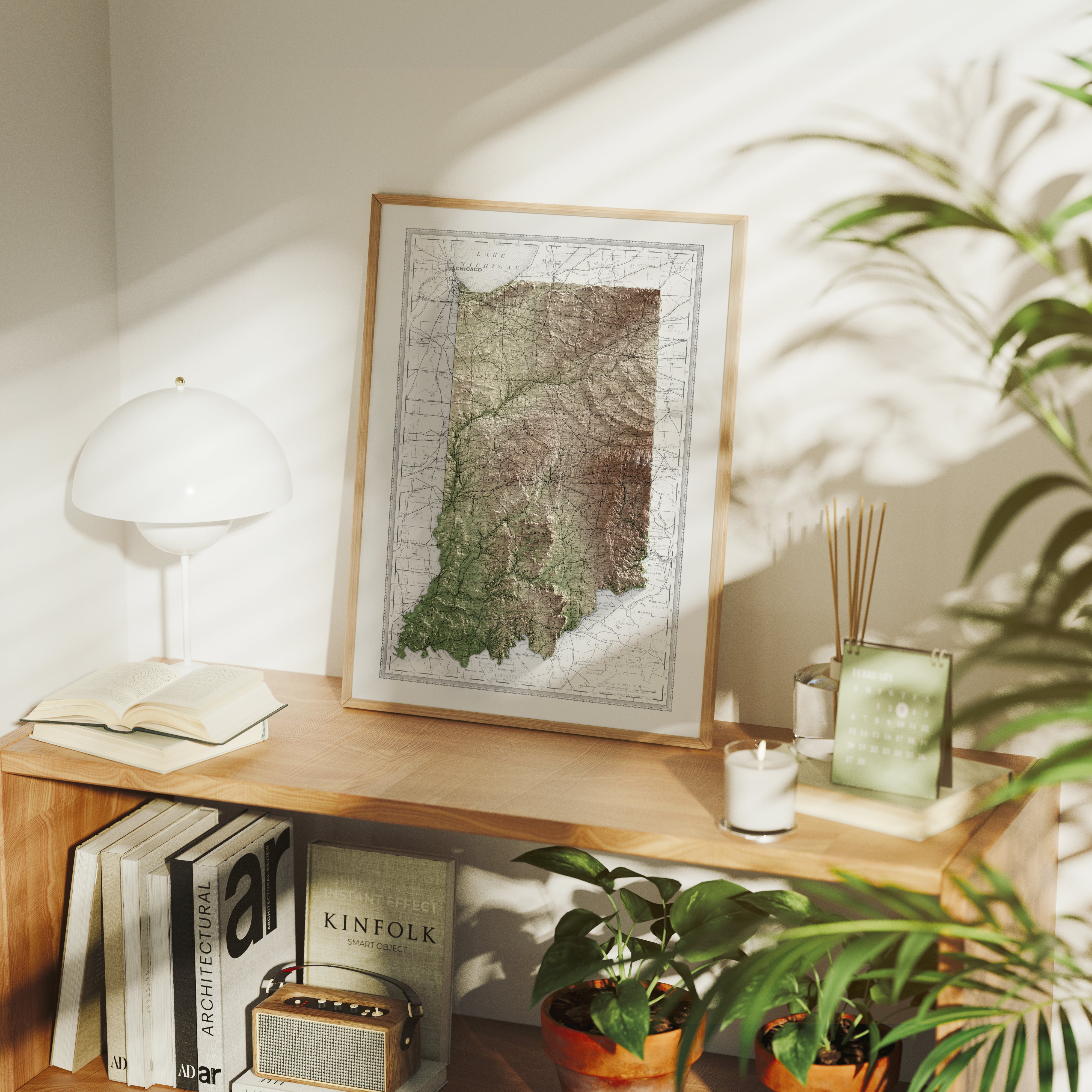 Indiana Map Print – 1889 Vintage Edition