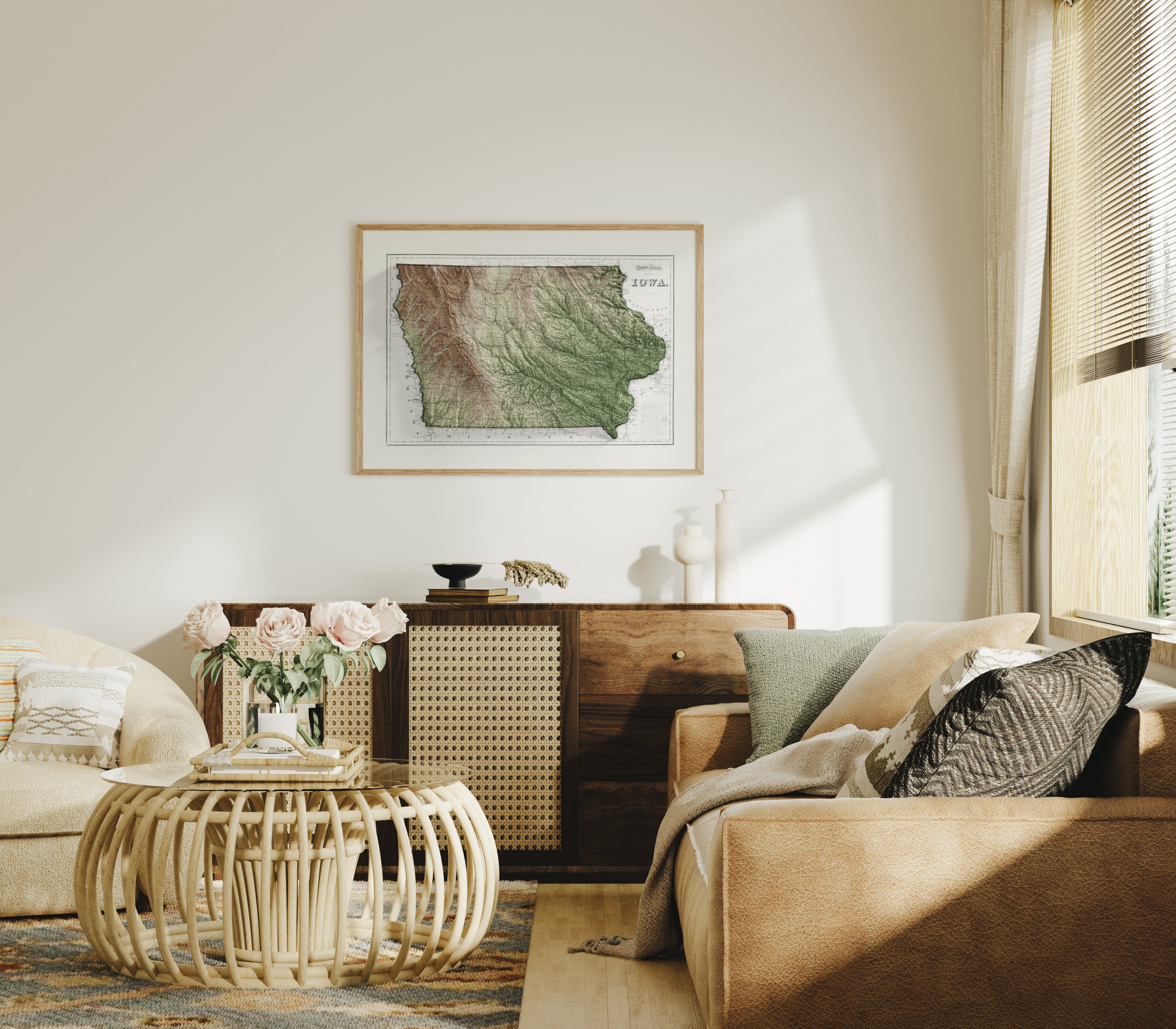 Iowa Map Print – 1874 Vintage Edition