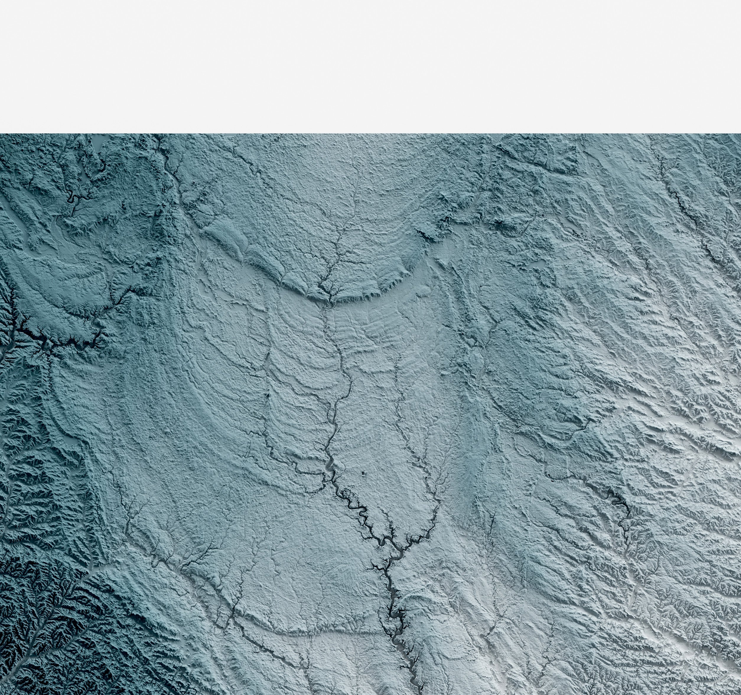 Iowa Map Print – Minimalist Elevation Design (White Style)