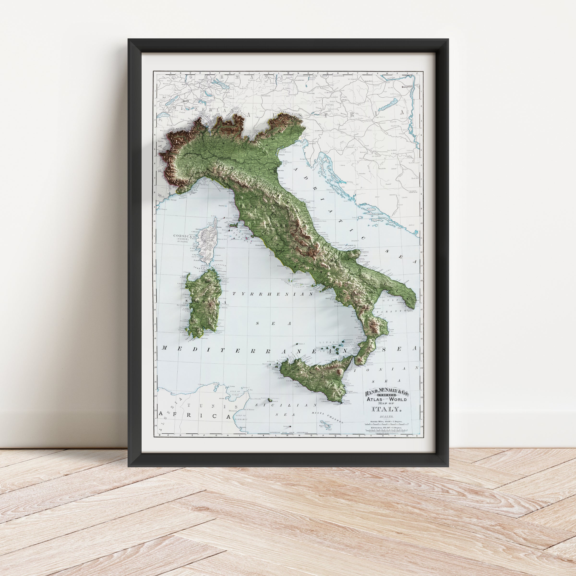 Italy Map Print – 1897 Vintage Edition