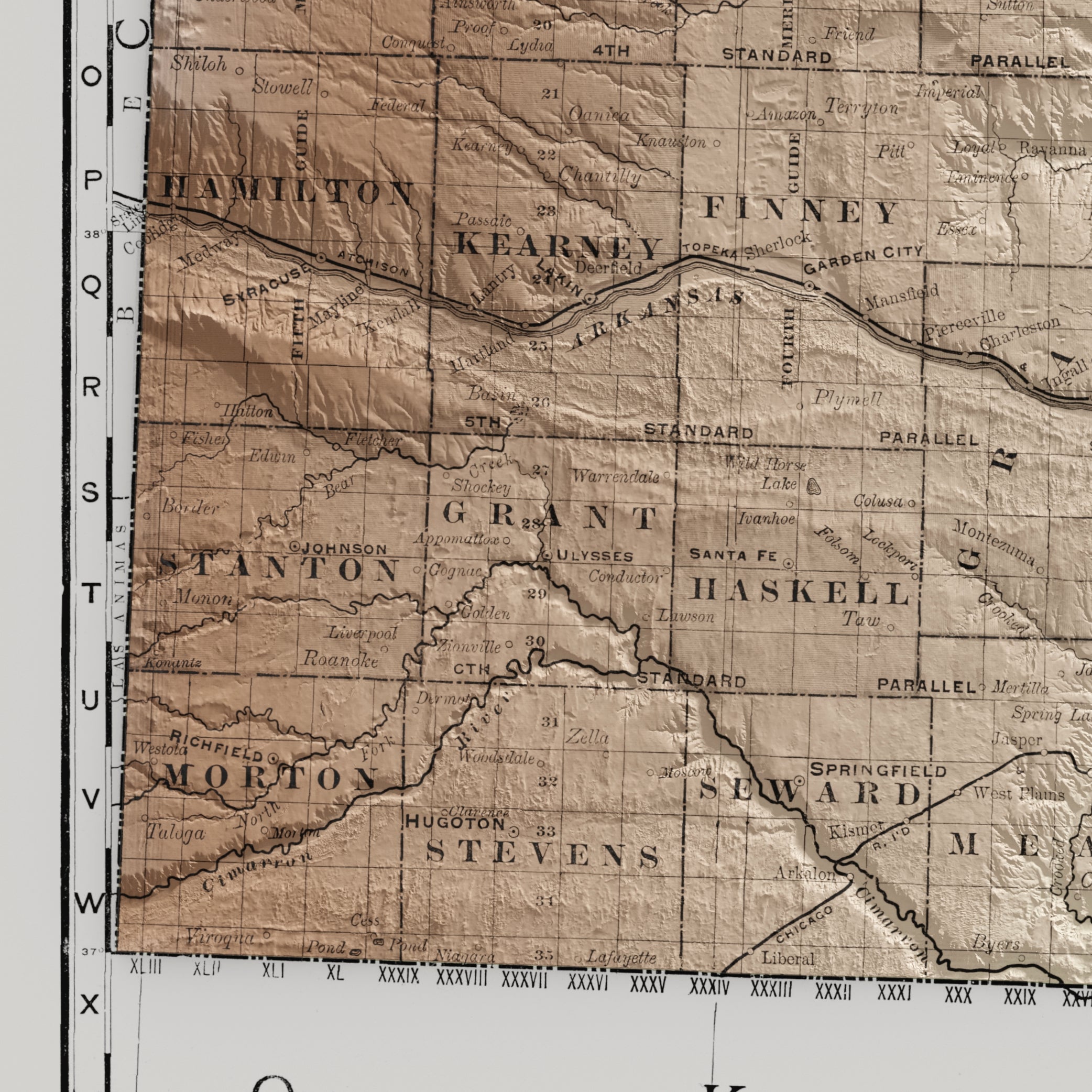 Kansas Map Print – 1897 Vintage Edition