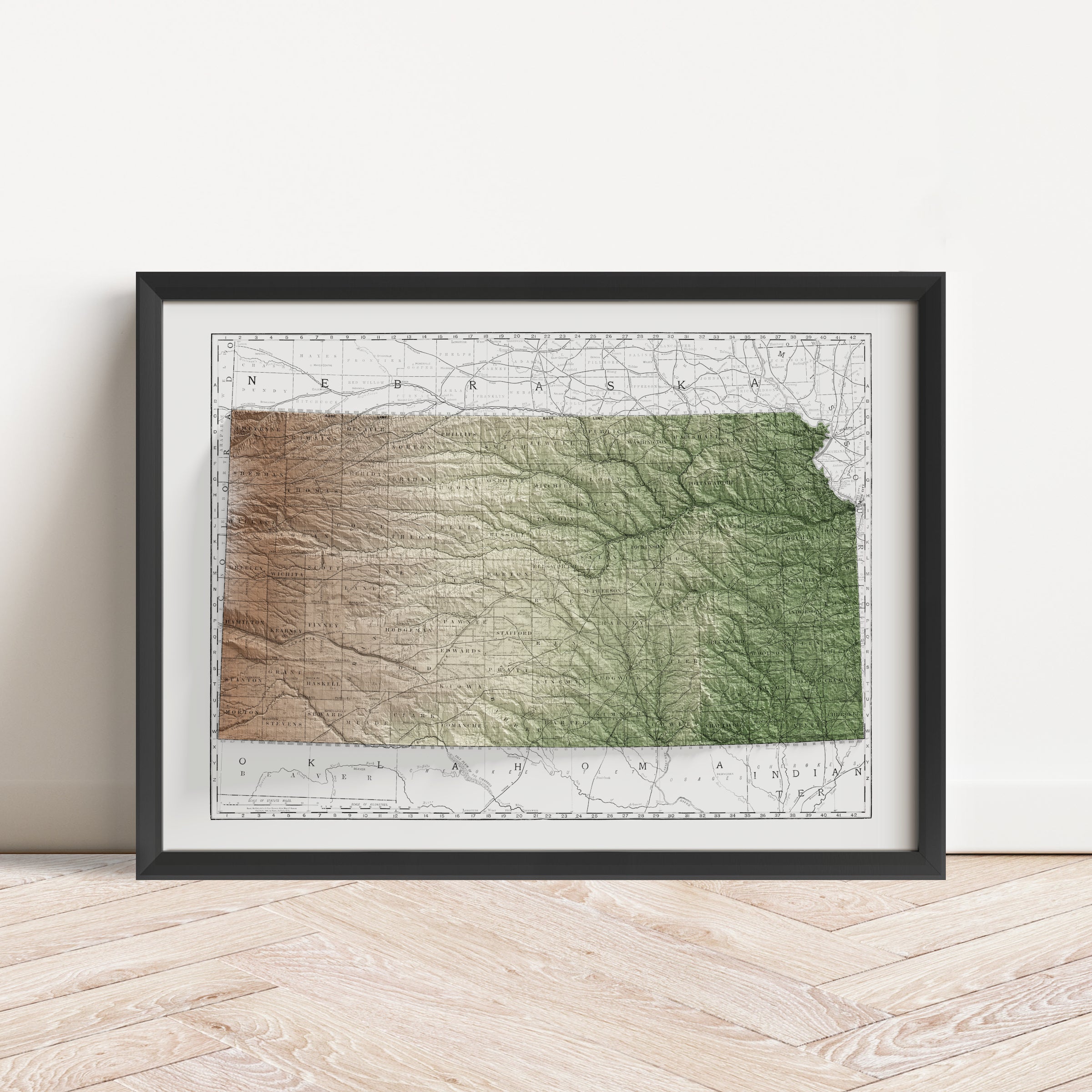 Kansas Map Print – 1897 Vintage Edition