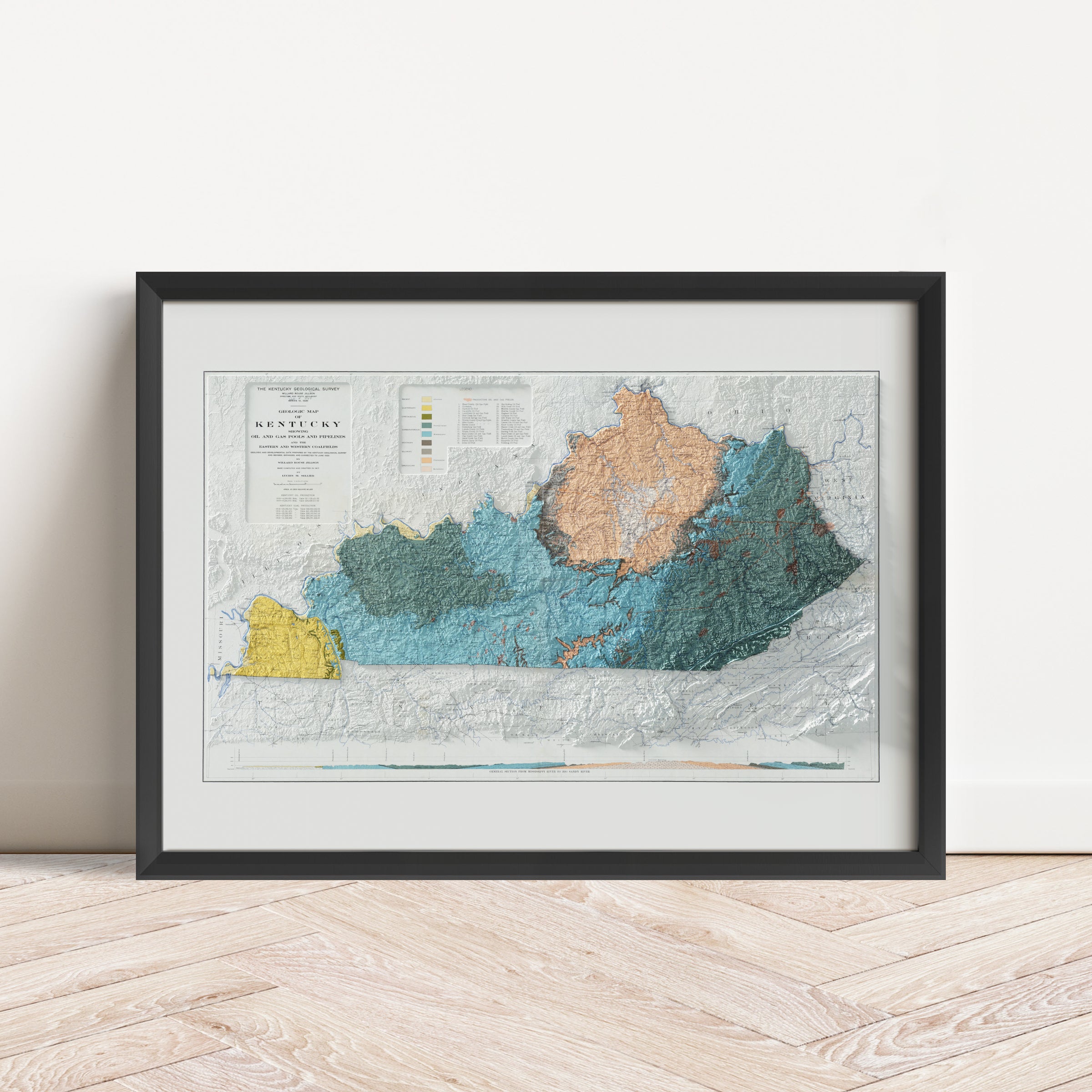 Kentucky Map Print – 1920 Vintage Edition