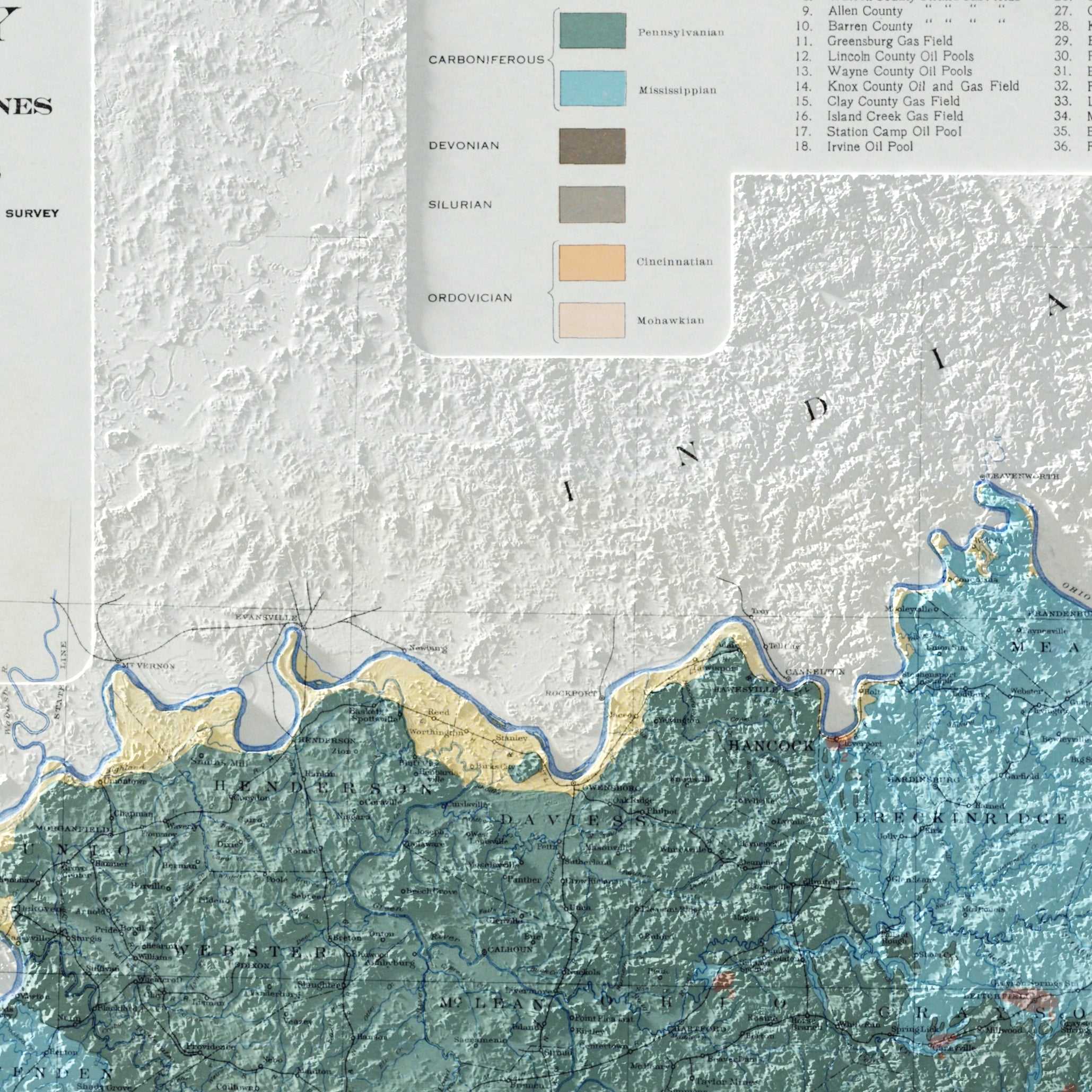 Kentucky Map Print – 1920 Vintage Edition