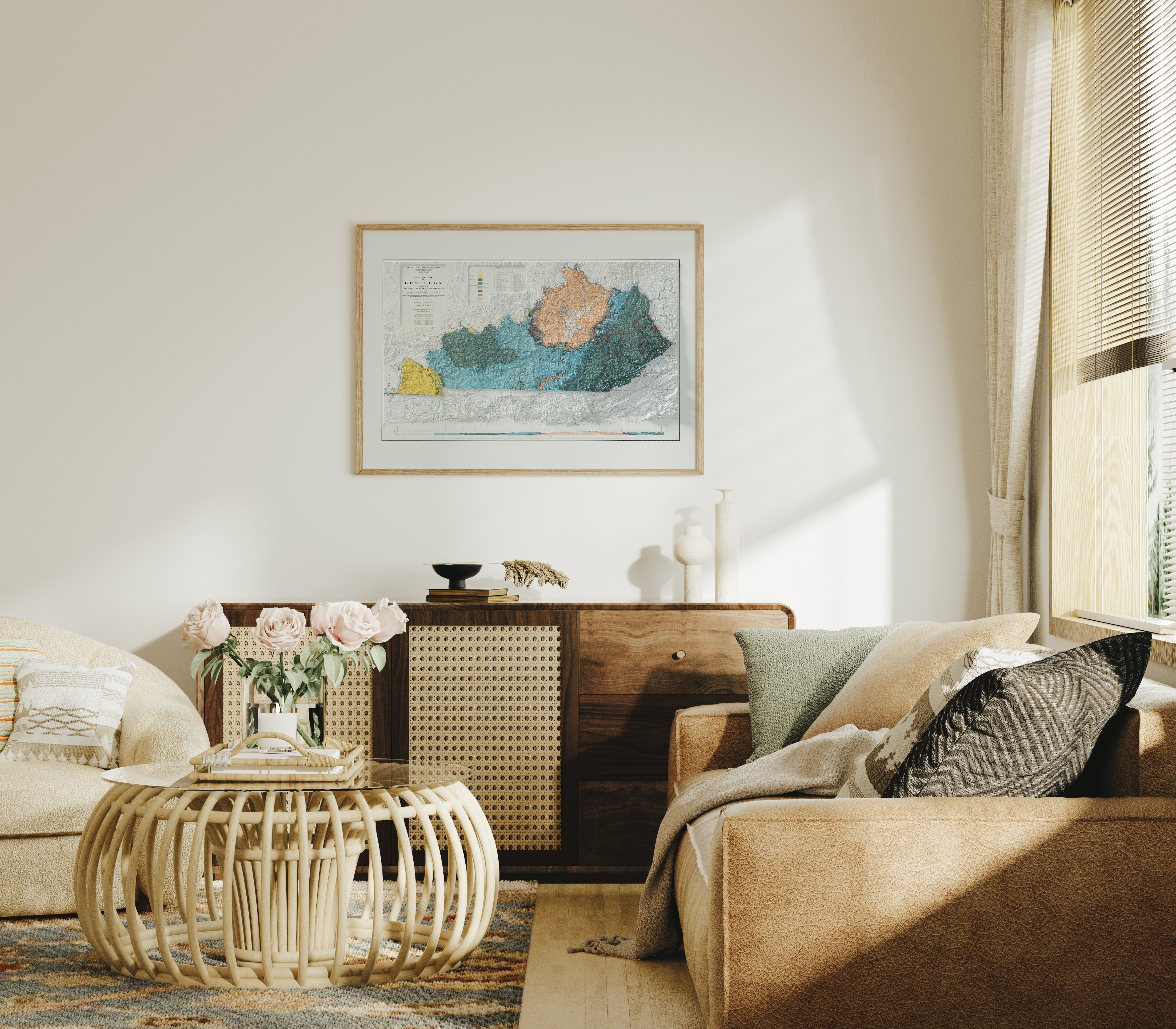 Kentucky Map Print – 1920 Vintage Edition