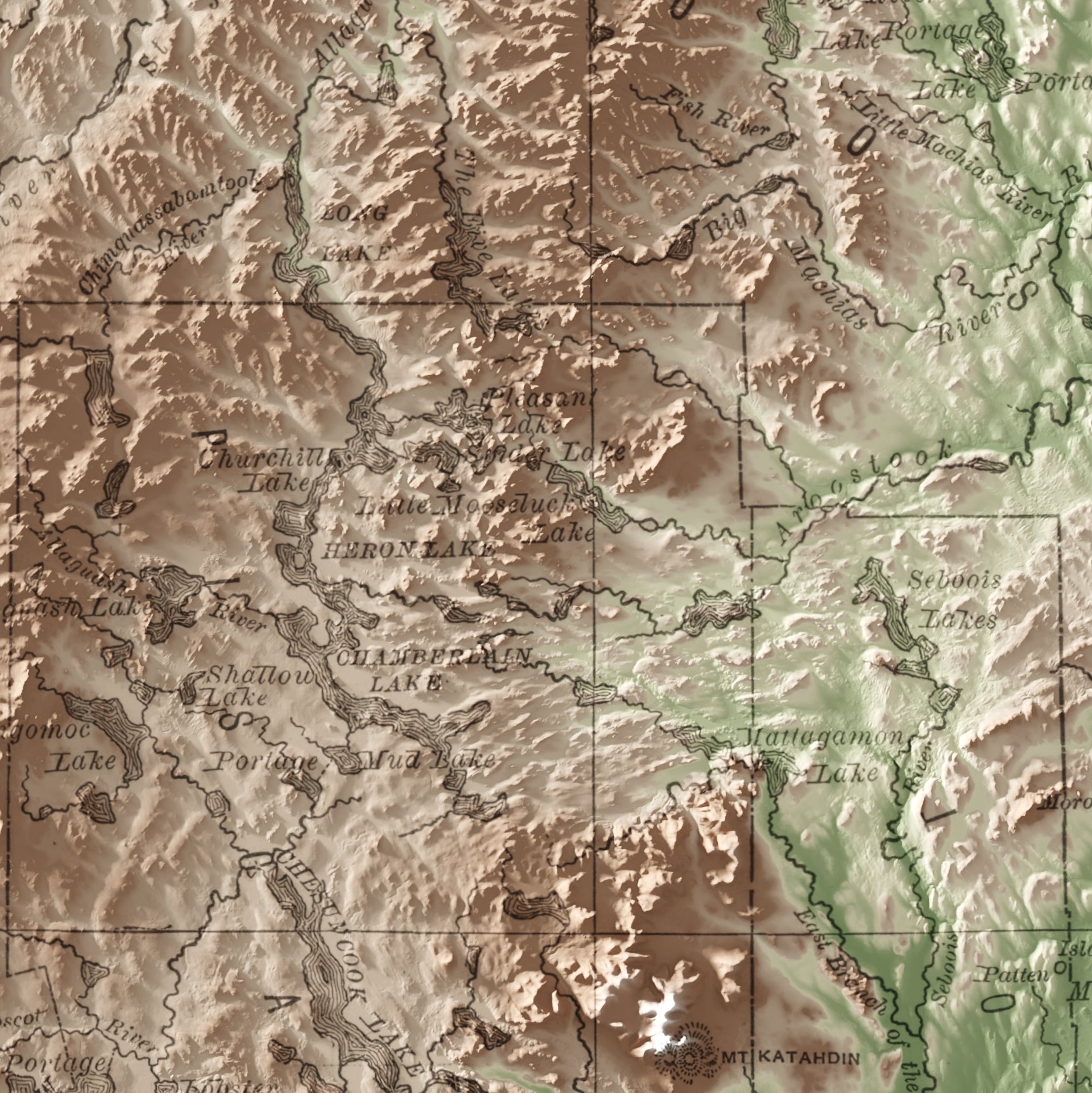 Maine Map Print – 1889 Vintage Edition