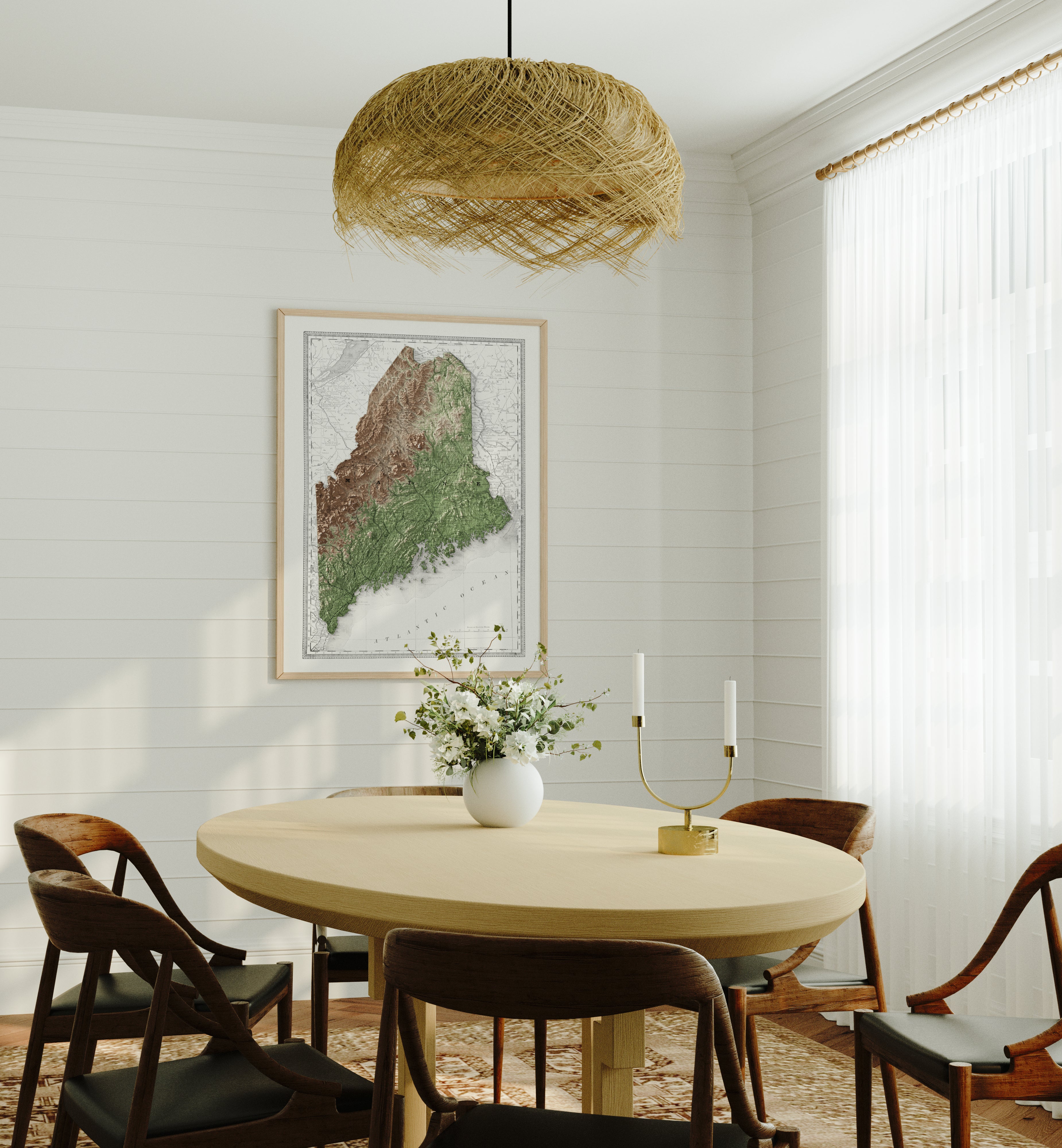 Maine Map Print – 1889 Vintage Edition