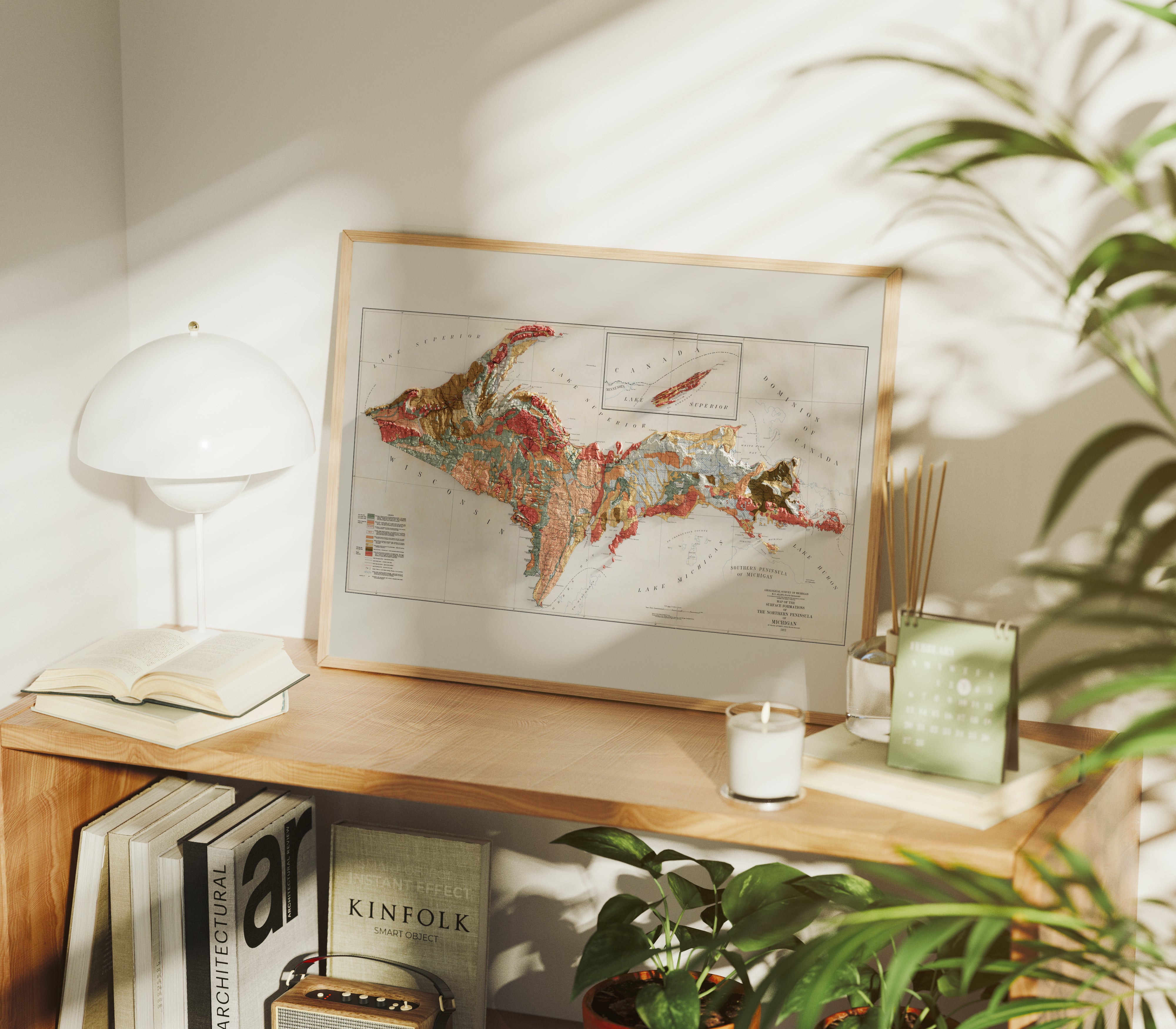 Michigan Upper Peninsula Geological Map Print – 1911 Vintage Edition