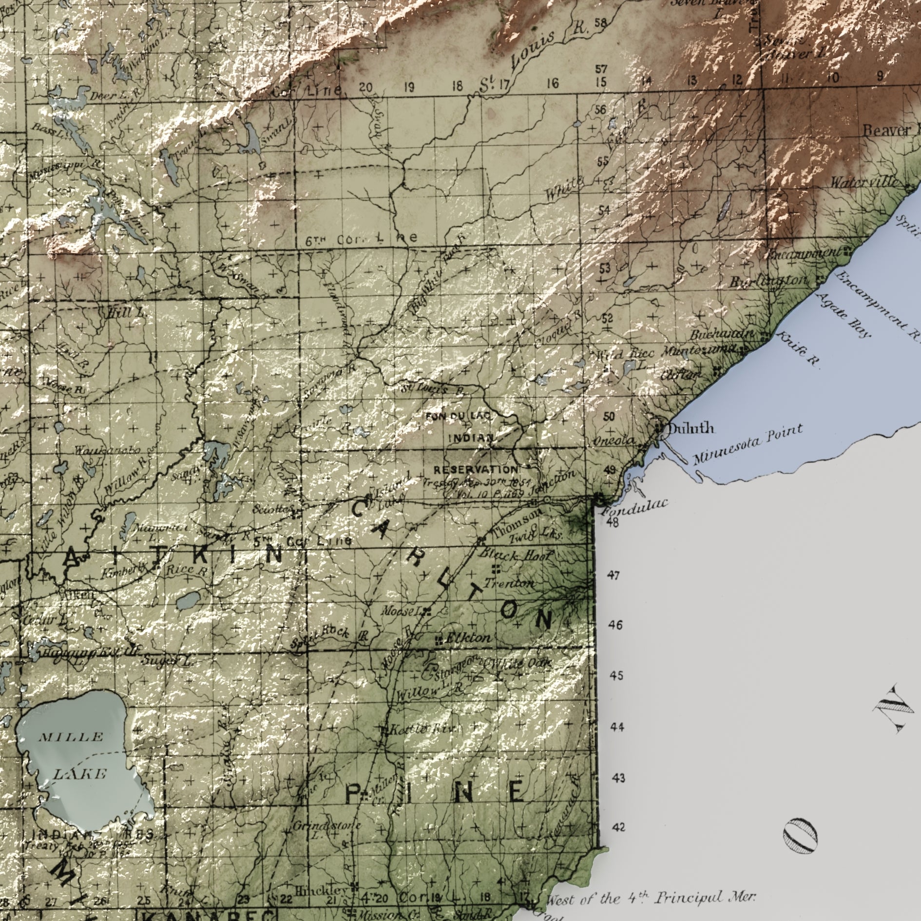 Minnesota Map Print – 1876 Vintage Edition