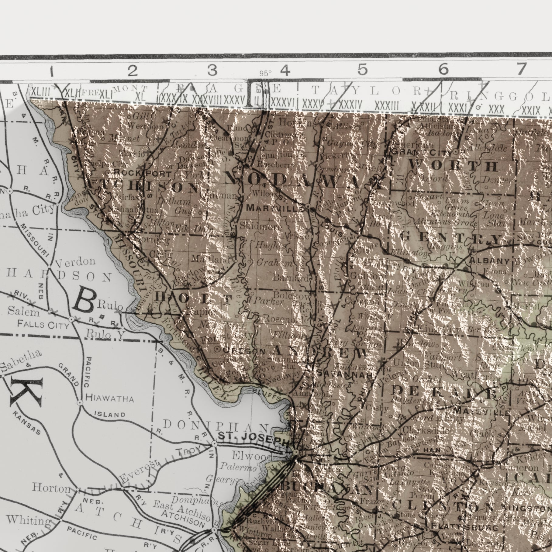 Missouri Map Print – 1889 Vintage Edition