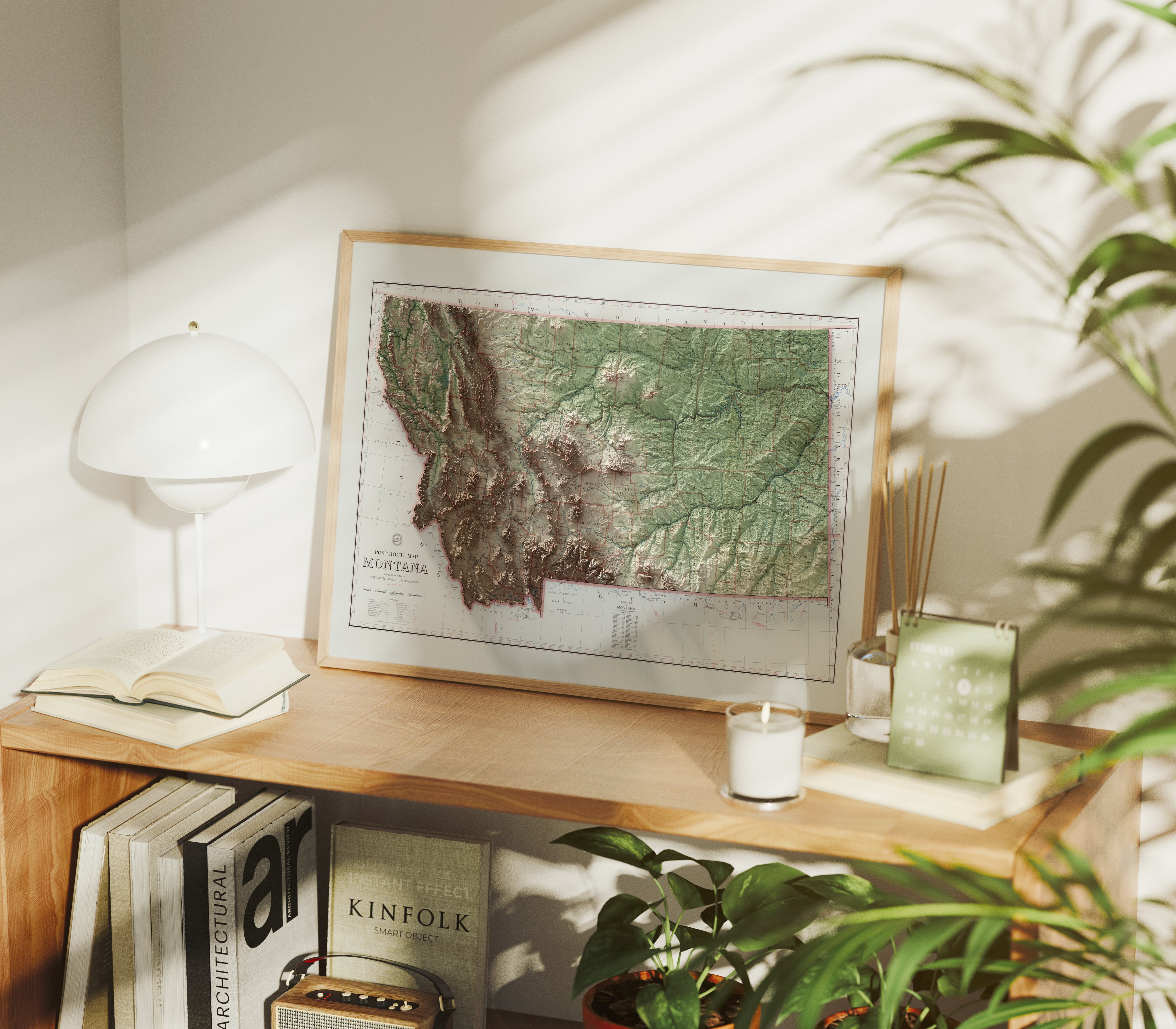 Montana Vintage Map Print – 1951 Relief Edition