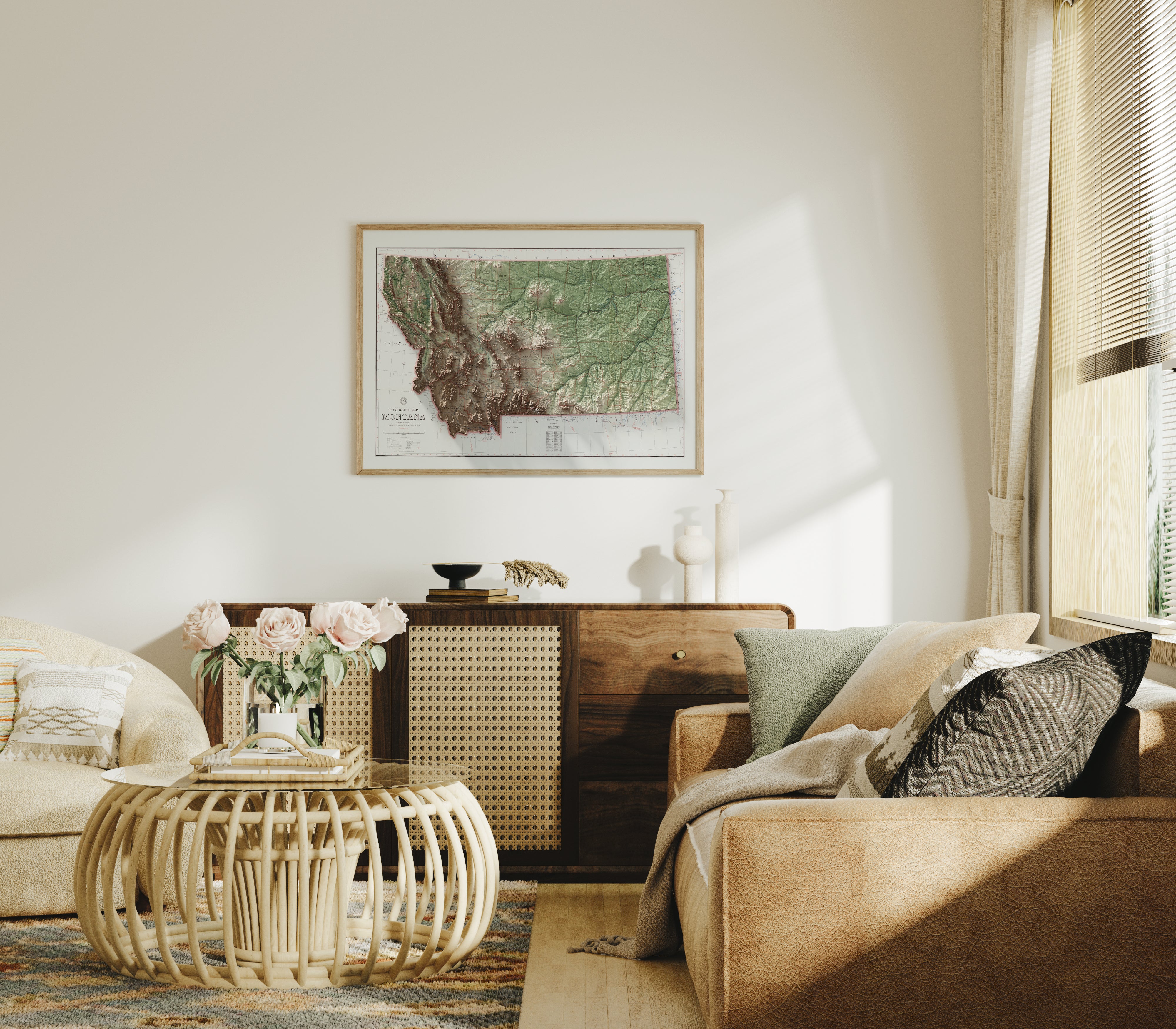 Montana Vintage Map Print – 1951 Relief Edition