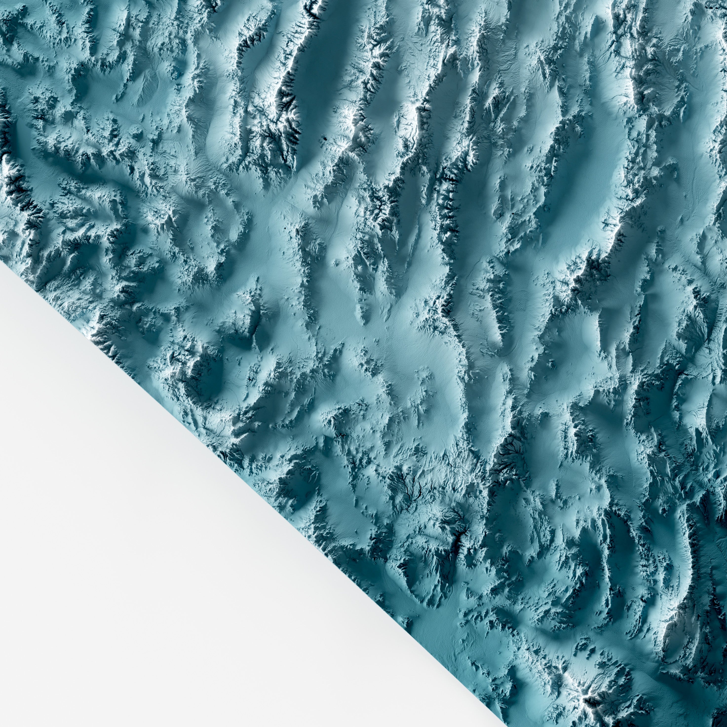 Close-up of minimalist topographic map poster of the US State of Nevada