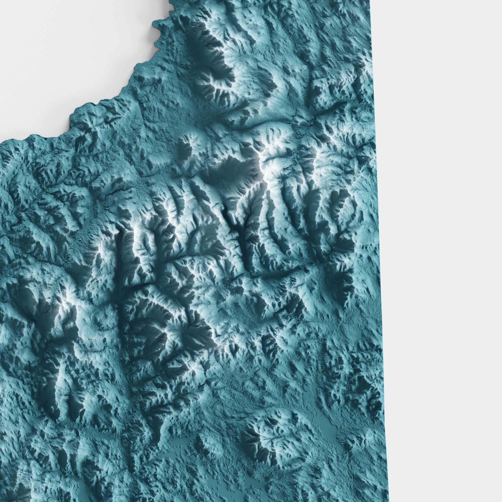Close-up of minimalist topographic map poster of the US State of New Hampshire