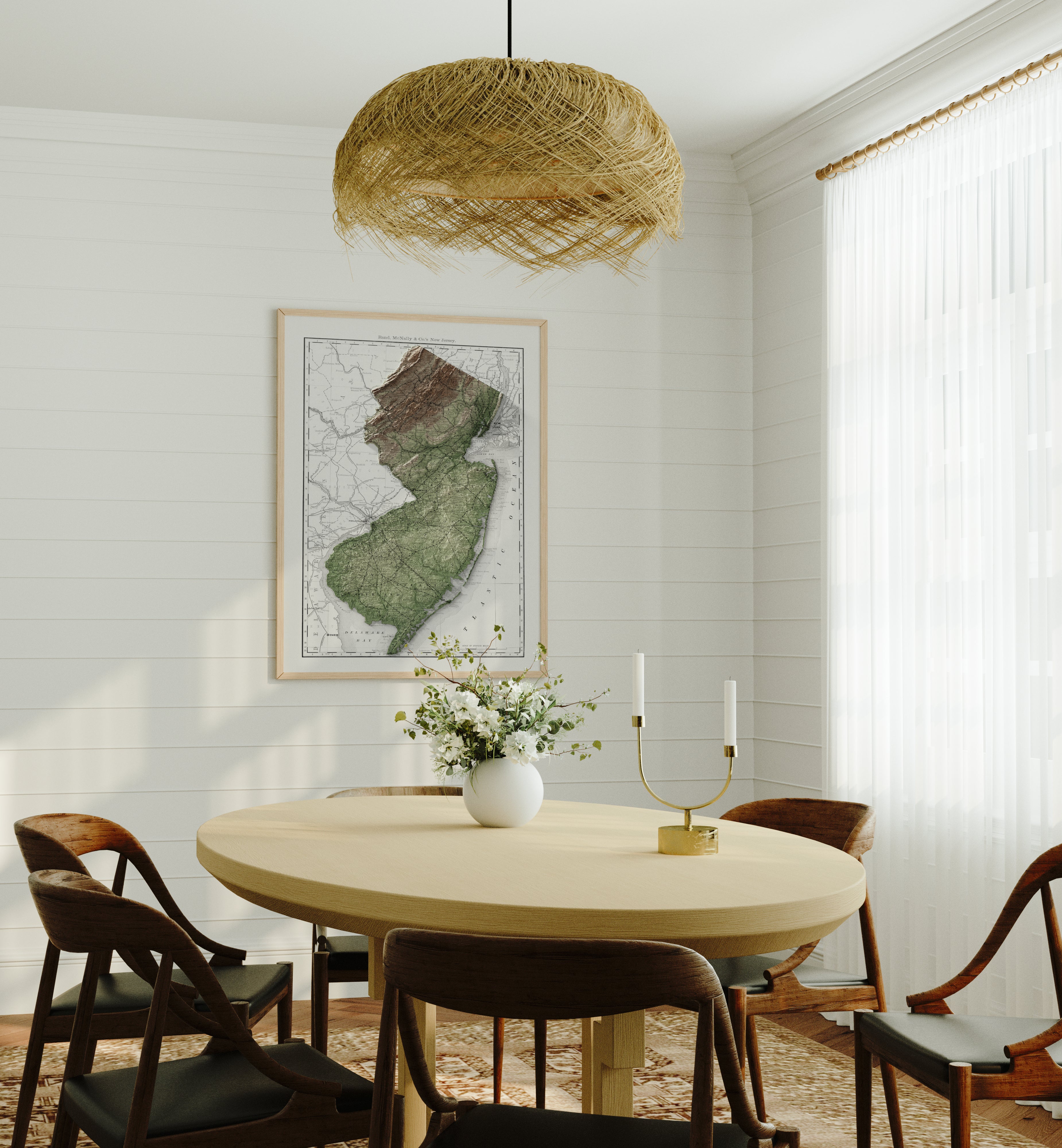 New Jersey Vintage Map Print – 1889 Relief Edition