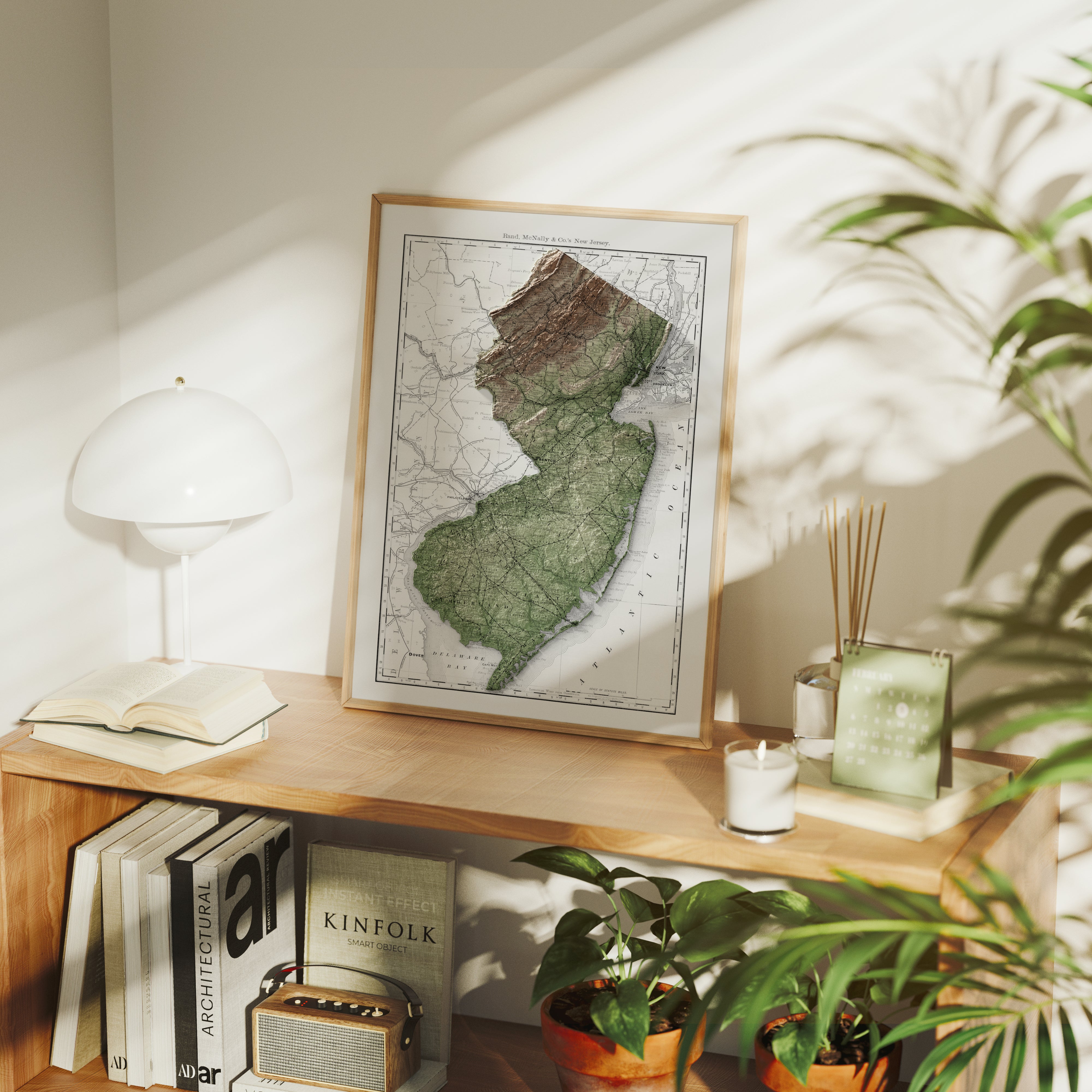 New Jersey Vintage Map Print – 1889 Relief Edition