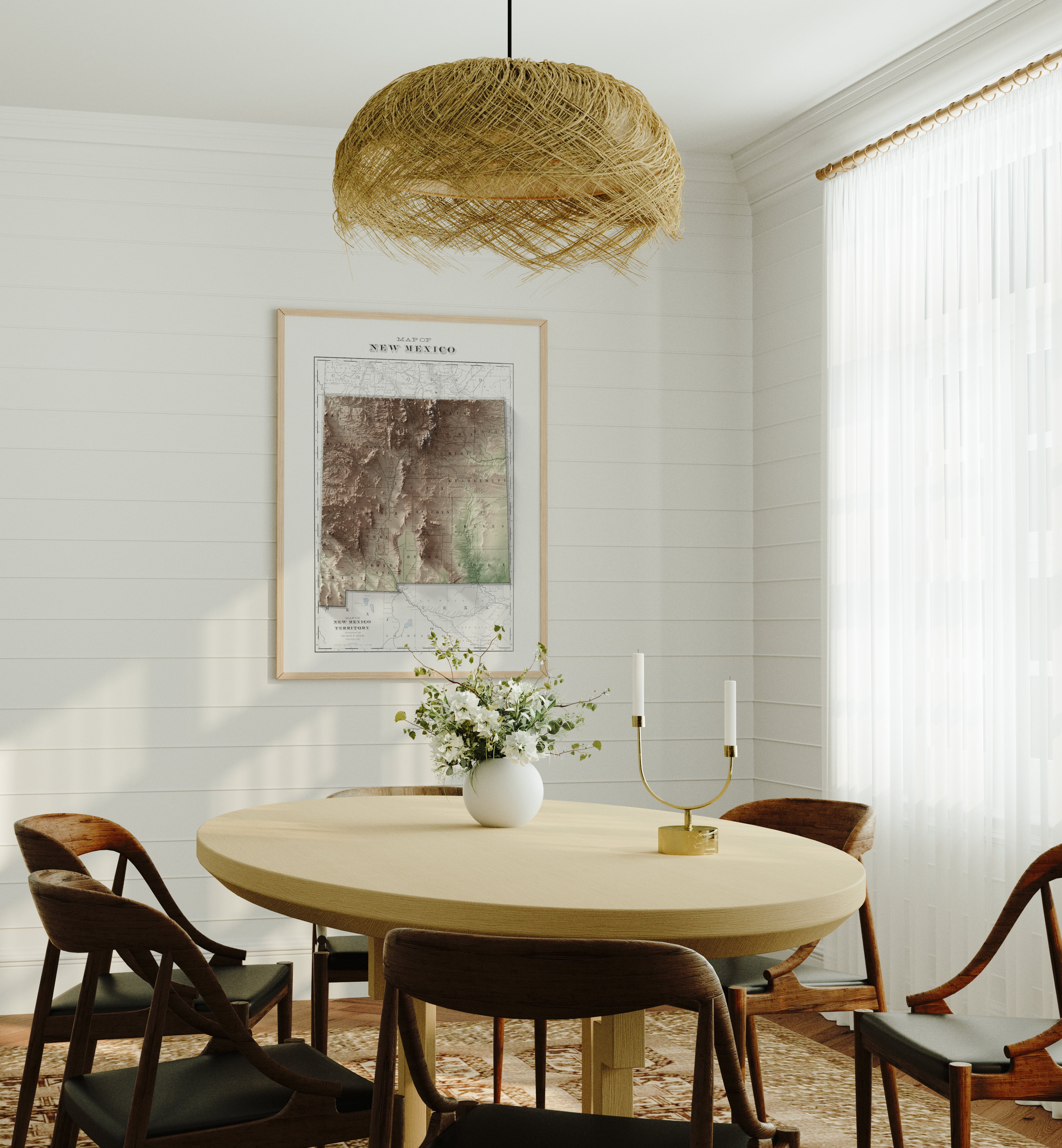 New Mexico Vintage Map Print – 1901 Relief Edition