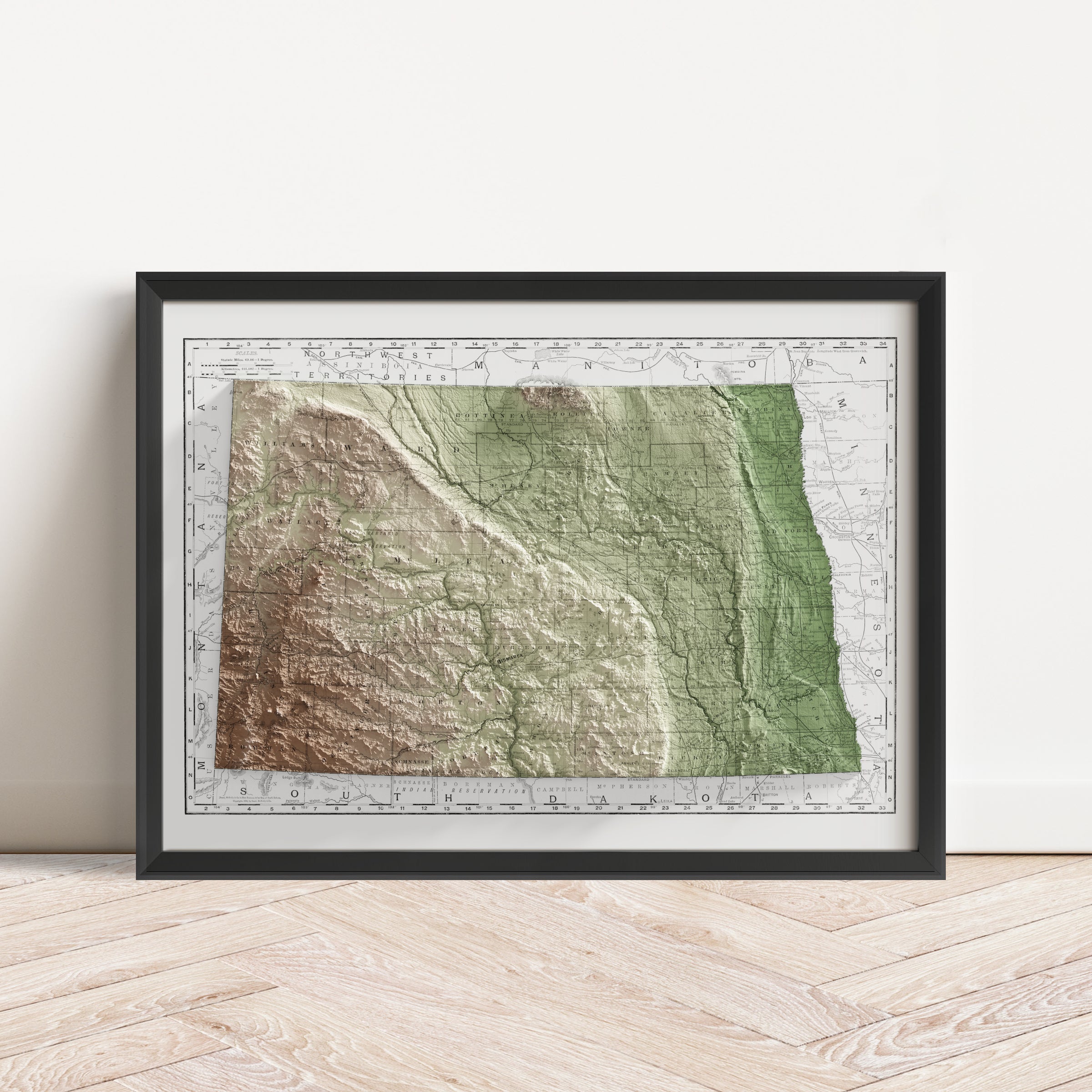 North Dakota Map Print – 1897 Vintage Edition