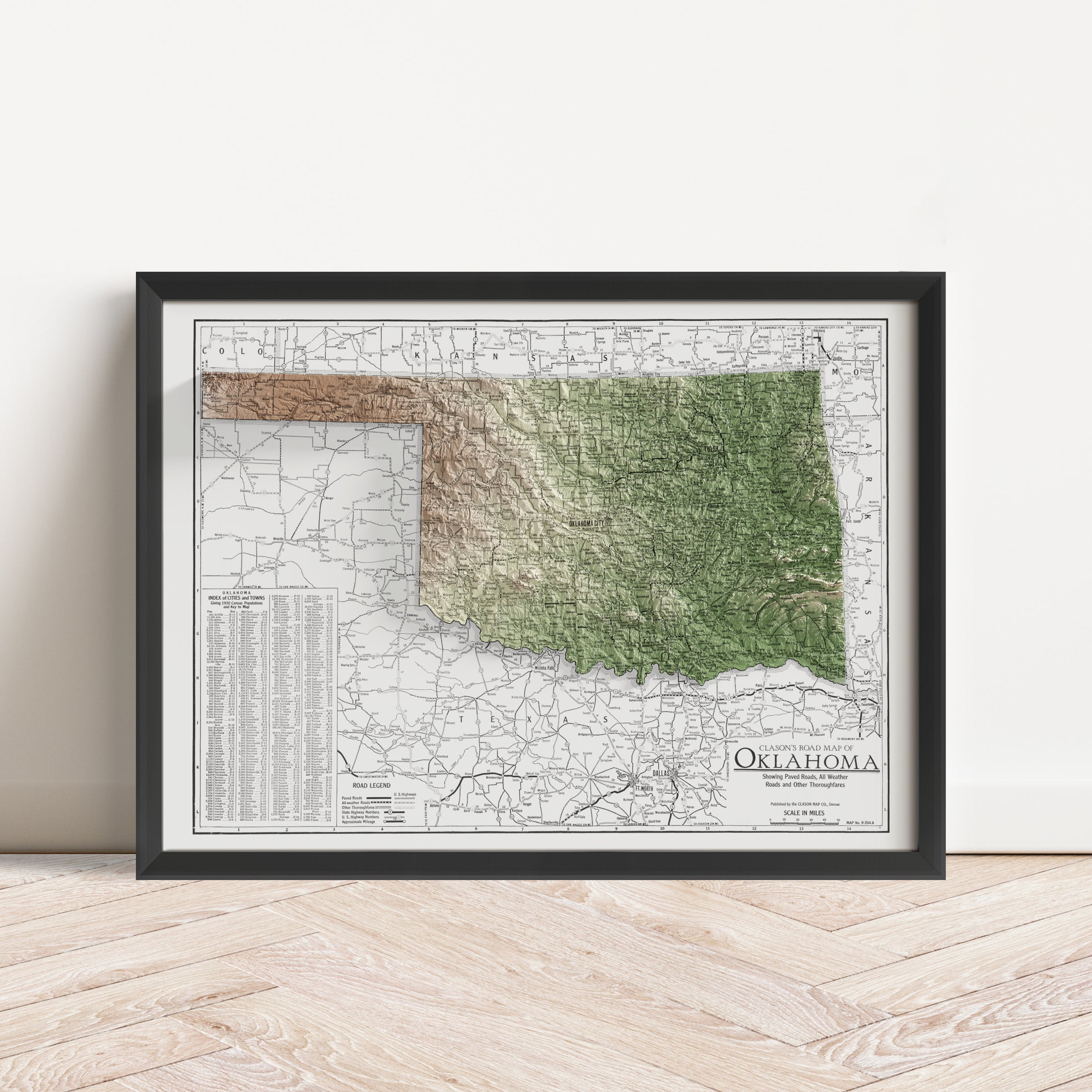 Oklahoma Map Print – 1931 Vintage Edition