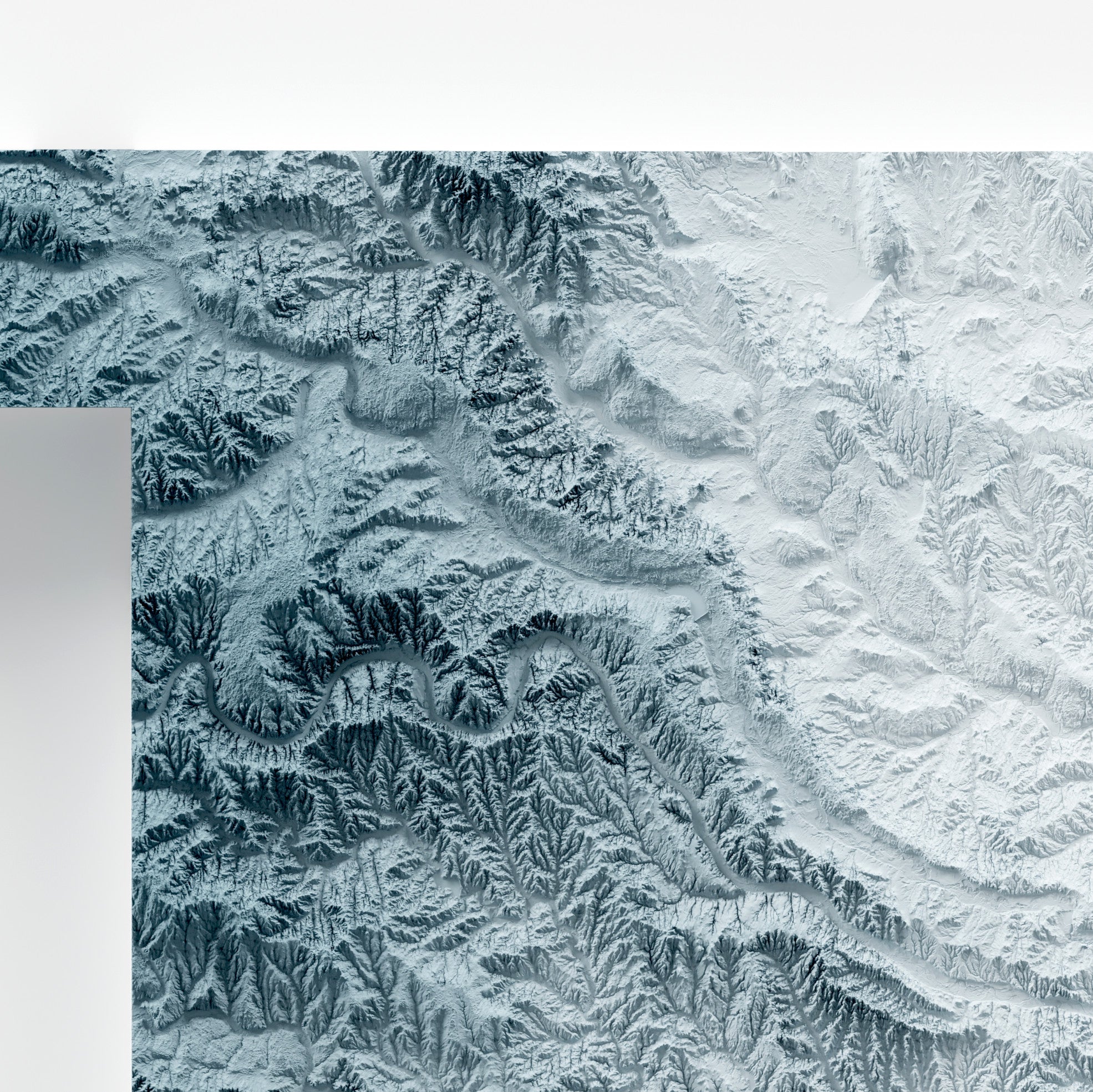 Close-up of minimalist topographic map poster of the US State of Oklahoma