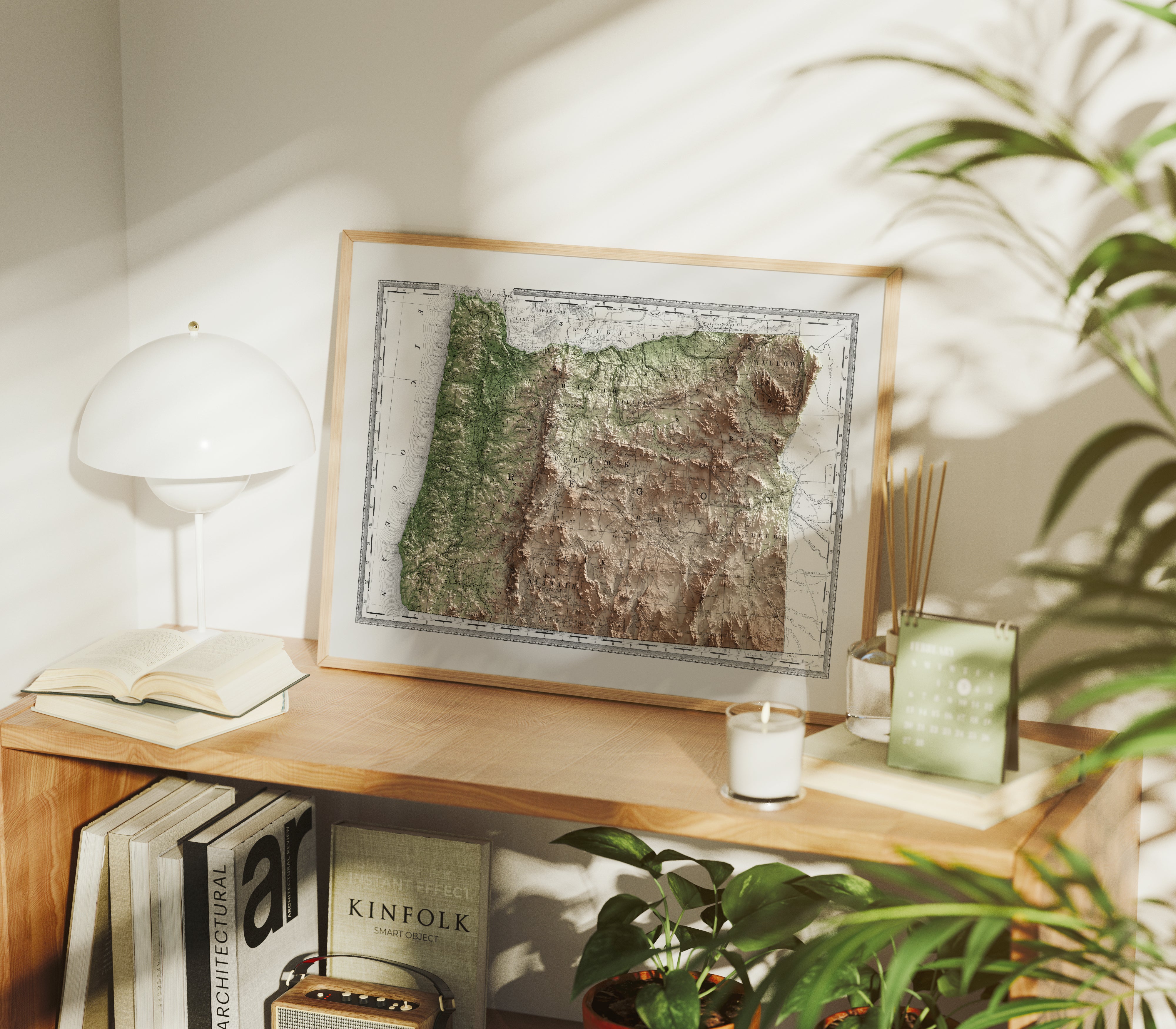 Oregon Vintage Map Print – 1889 Relief Edition