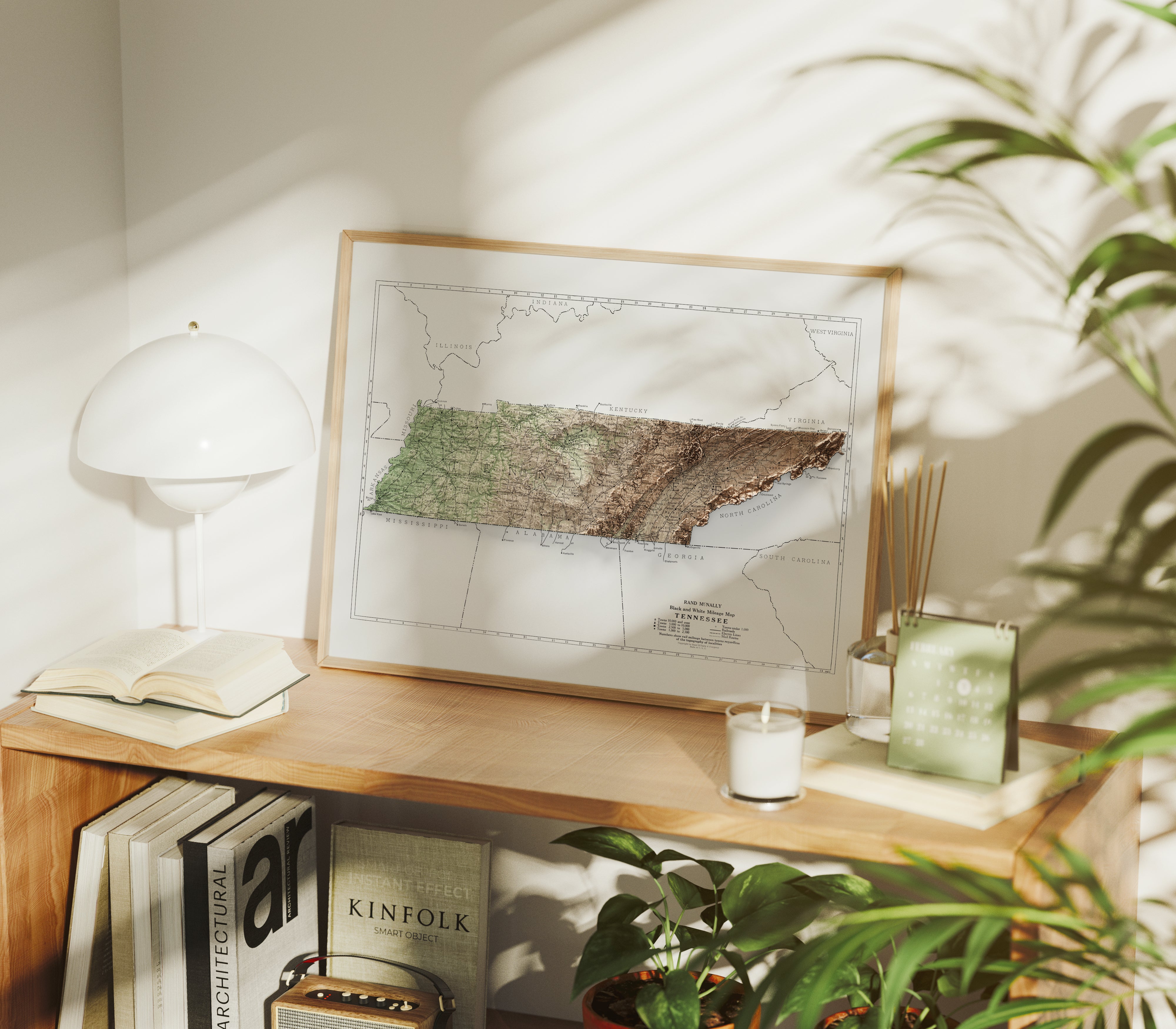 Tennessee Vintage Map Print – 1924 Relief Edition