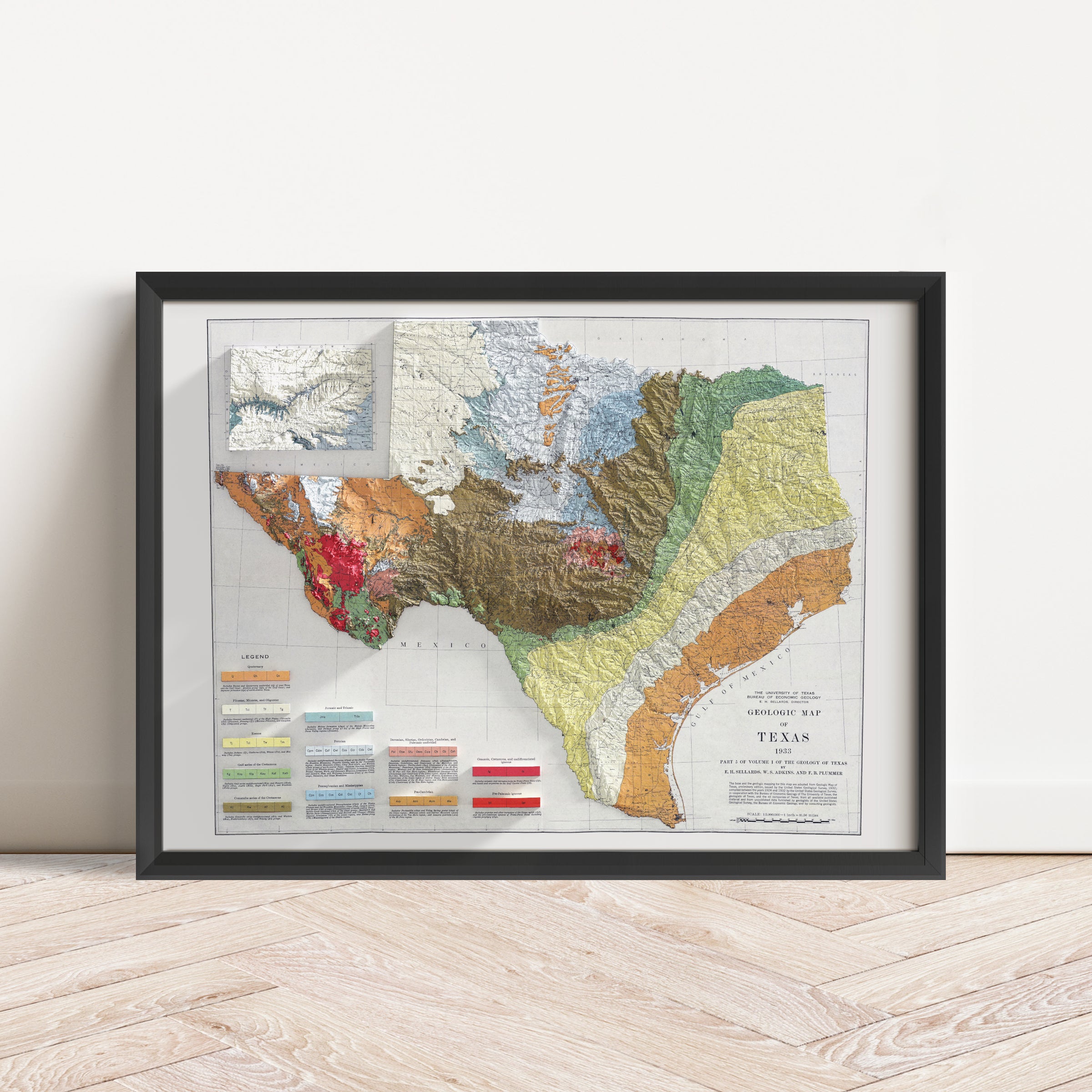 Texas Geological Map Print – 1933 Vintage Edition