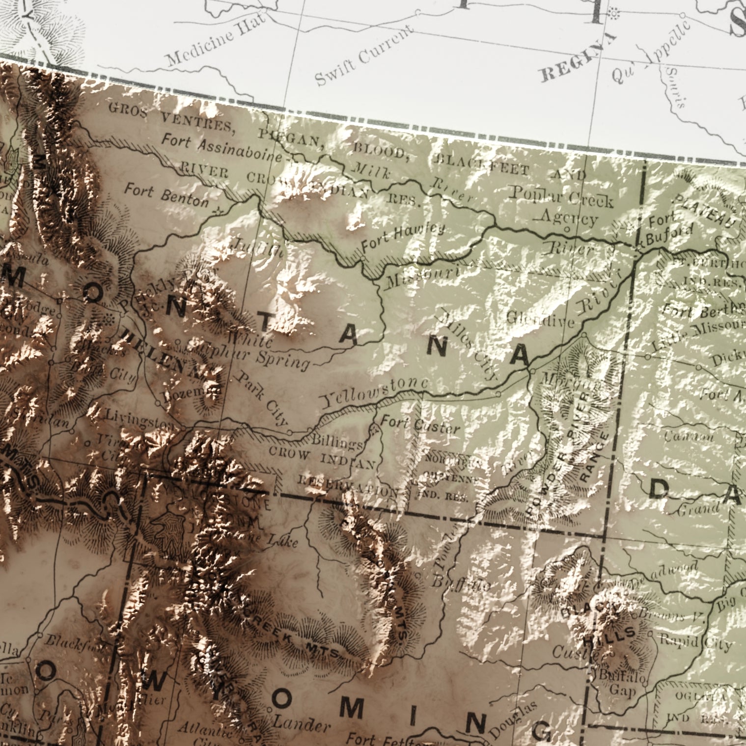 United States Map Print – 1889 Vintage Edition