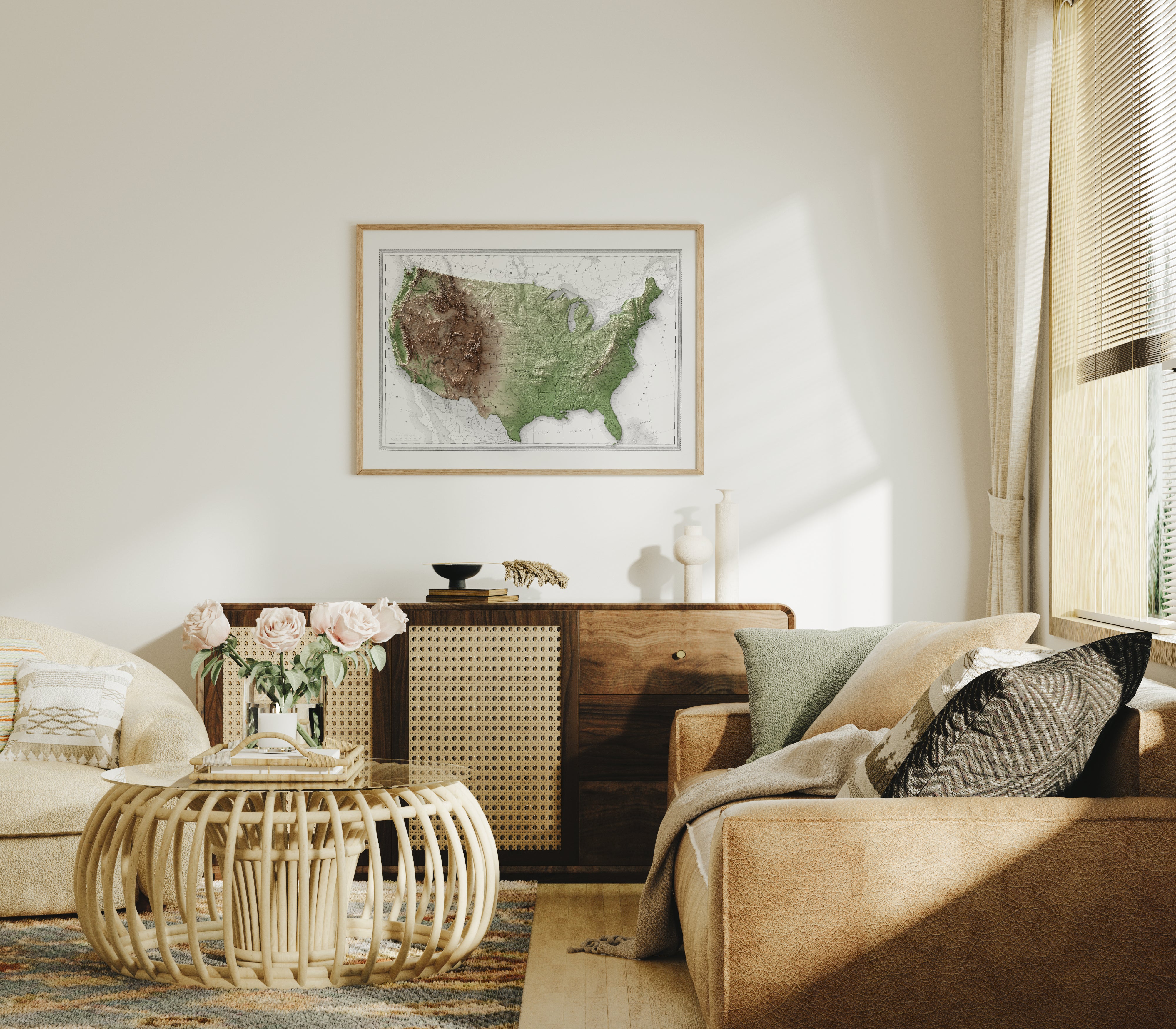 United States Map Print – 1889 Vintage Edition