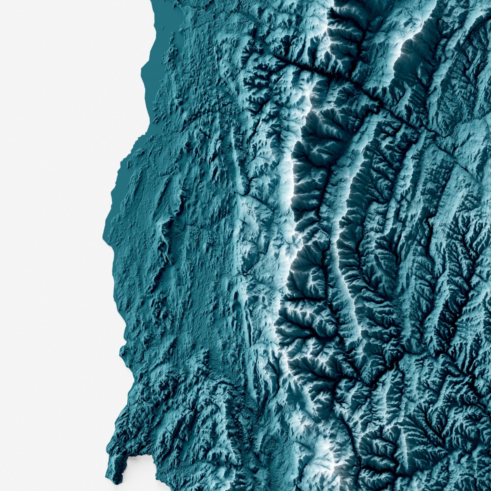 Close-up of minimalist topographic map poster of the US State of Vermont